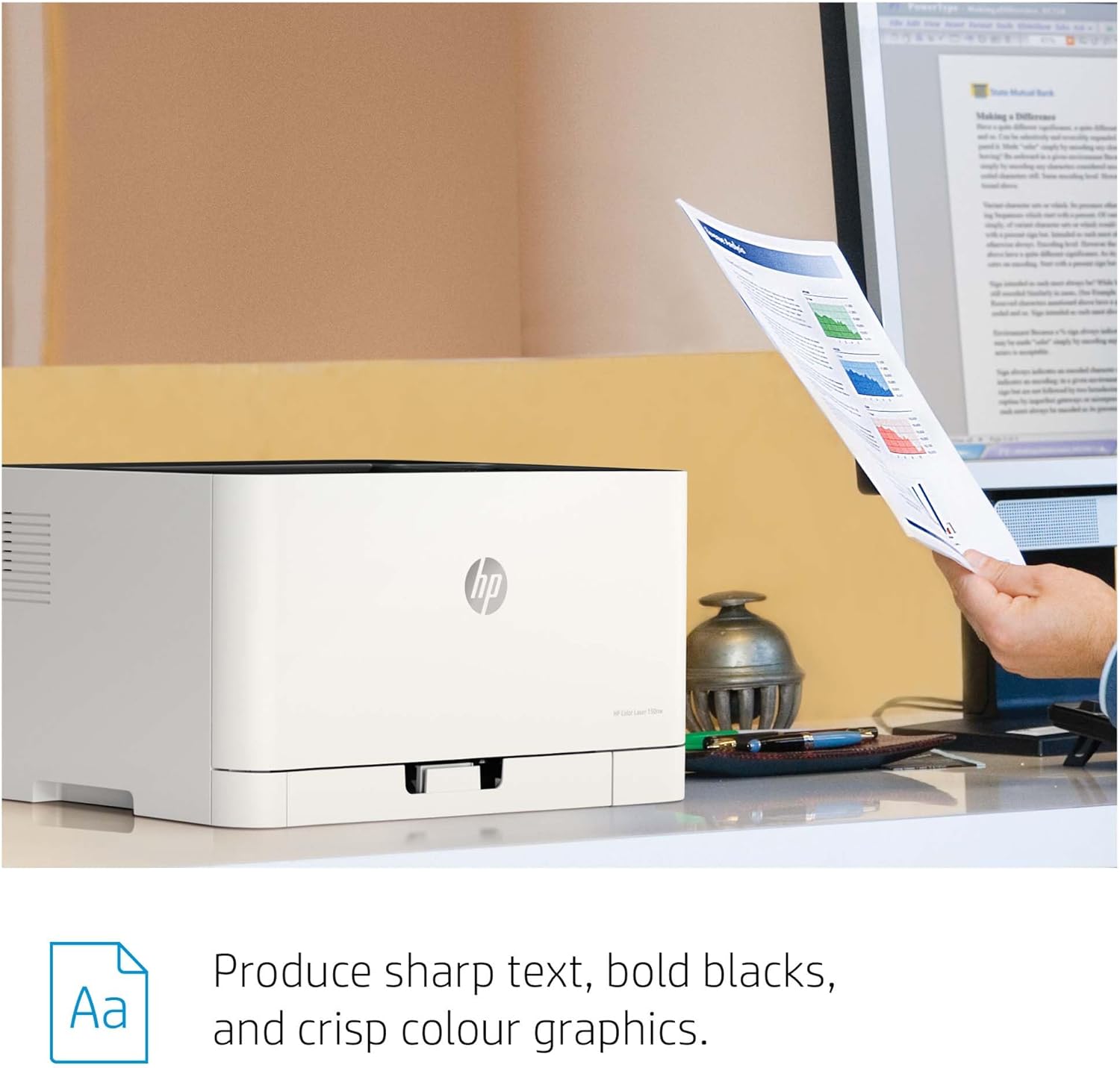 HP Color Laser 150nw Farb-Laserdrucker (Drucker, USB, LAN, WLAN),weiß-grau