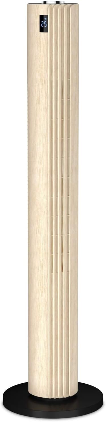 Rowenta Turmventilator Urban Cool VU6770 | Holzoptik | 3 Geschwindigkeiten | Automatische Oszillation | Fernbedienung | Timer | Auto-Modus