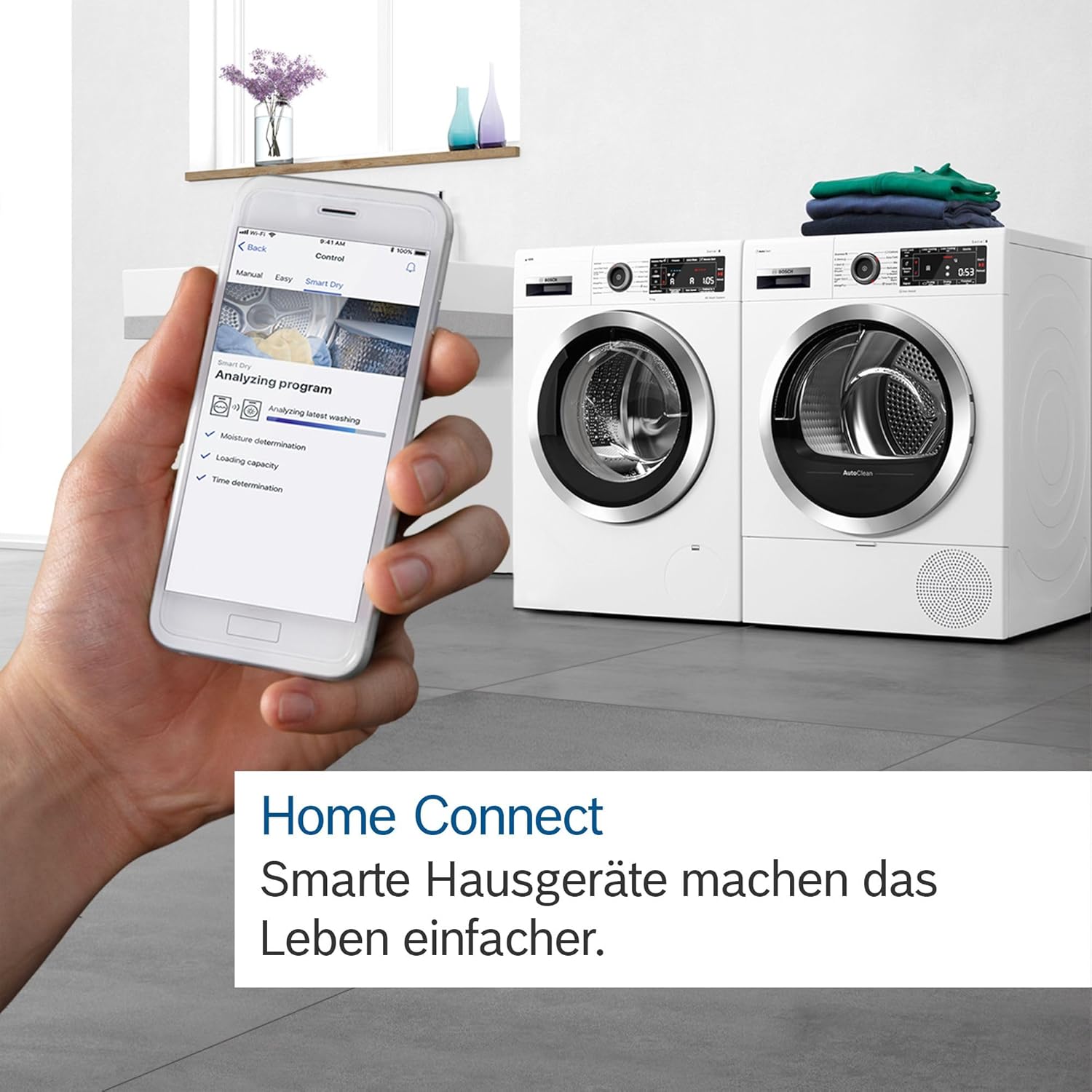 WGB244072 Serie 8 Waschmaschine 9 kg, 1400 UpM, Made in Germany, ActiveWater Plus, extra leise, Iron Assist & Dampf-Option, Nachlegefunktion, AquaStop, Home Connect, weiß