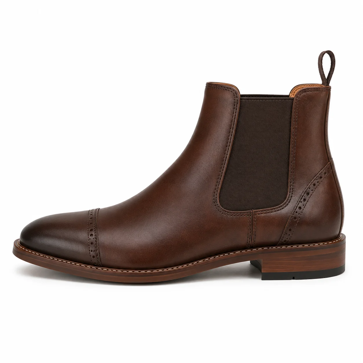 Men��s Dark Brown Chelsea Boots �C Cap Toe Design