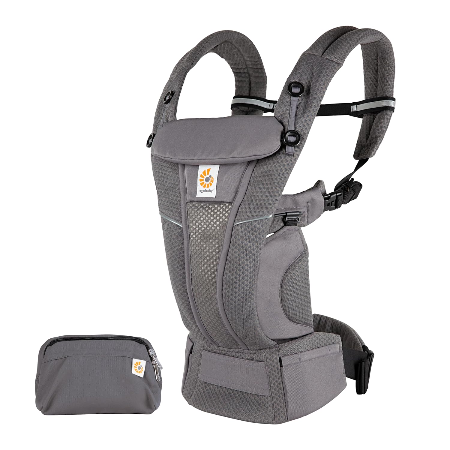 Ergobaby Omni Breeze Babytrage für Neugeborene ab Geburt bis 20kg, 4 Positionen SoftFlex Mesh Ergonomische Babybauchtrage Rückentrage Baby-Tragetasche, Natural Beige