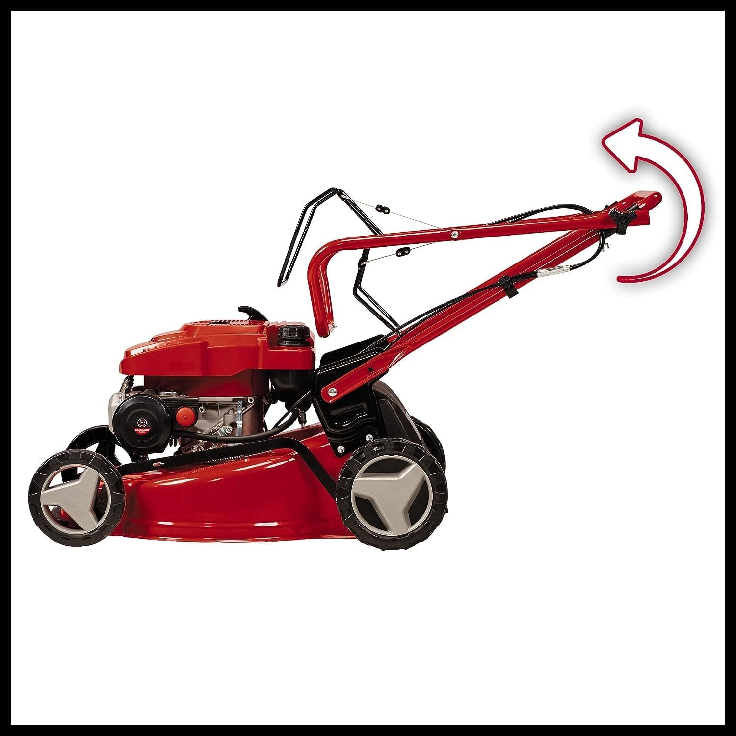 Einhell Benzin-Rasenmäher GC-PM 46/5 S (2 kW, bis 1.400 m2, 1 Zylinder, 4-Takt-Motor, abschaltbarer Hinterradantrieb, 9-stufige zentrale Schnitthöhenverstellung 25-80 mm)