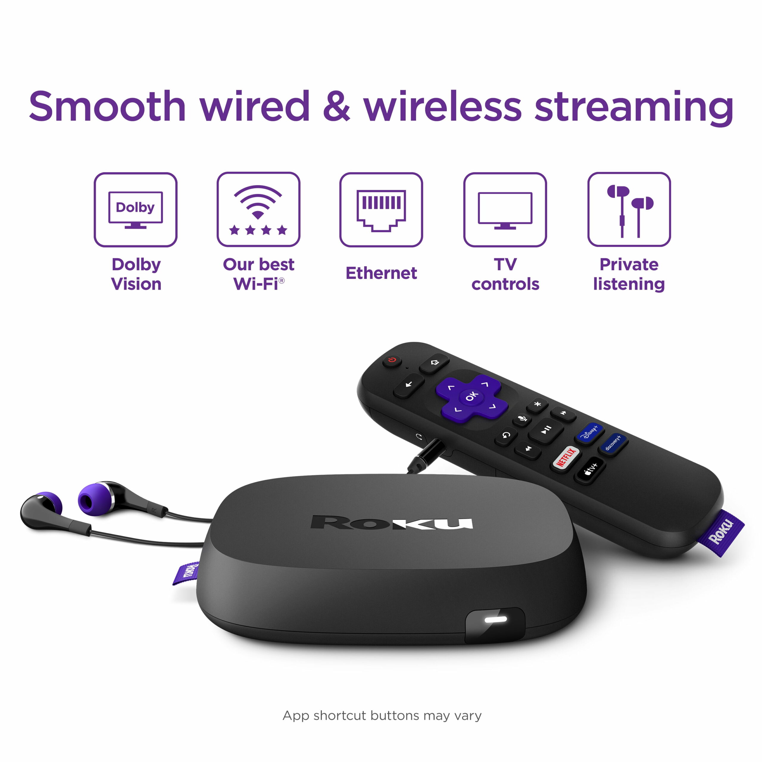 Roku Ultra LT 2021 4K HDR Streaming Device with Dolby Vision, Voice Remote & HDMI Cable