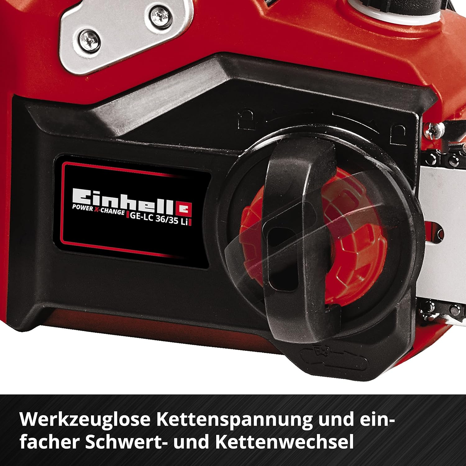 Einhell Akku-Kettensäge GE-LC 36/35 Li Power X-Change (Li-Ion, 36 V, 33 cm Schnittlänge, 15 m/s Schnittgeschwindigkeit, bürstenloser Elektromotor, inkl. 2x 4,0 Ah Akkus und Twincharger)