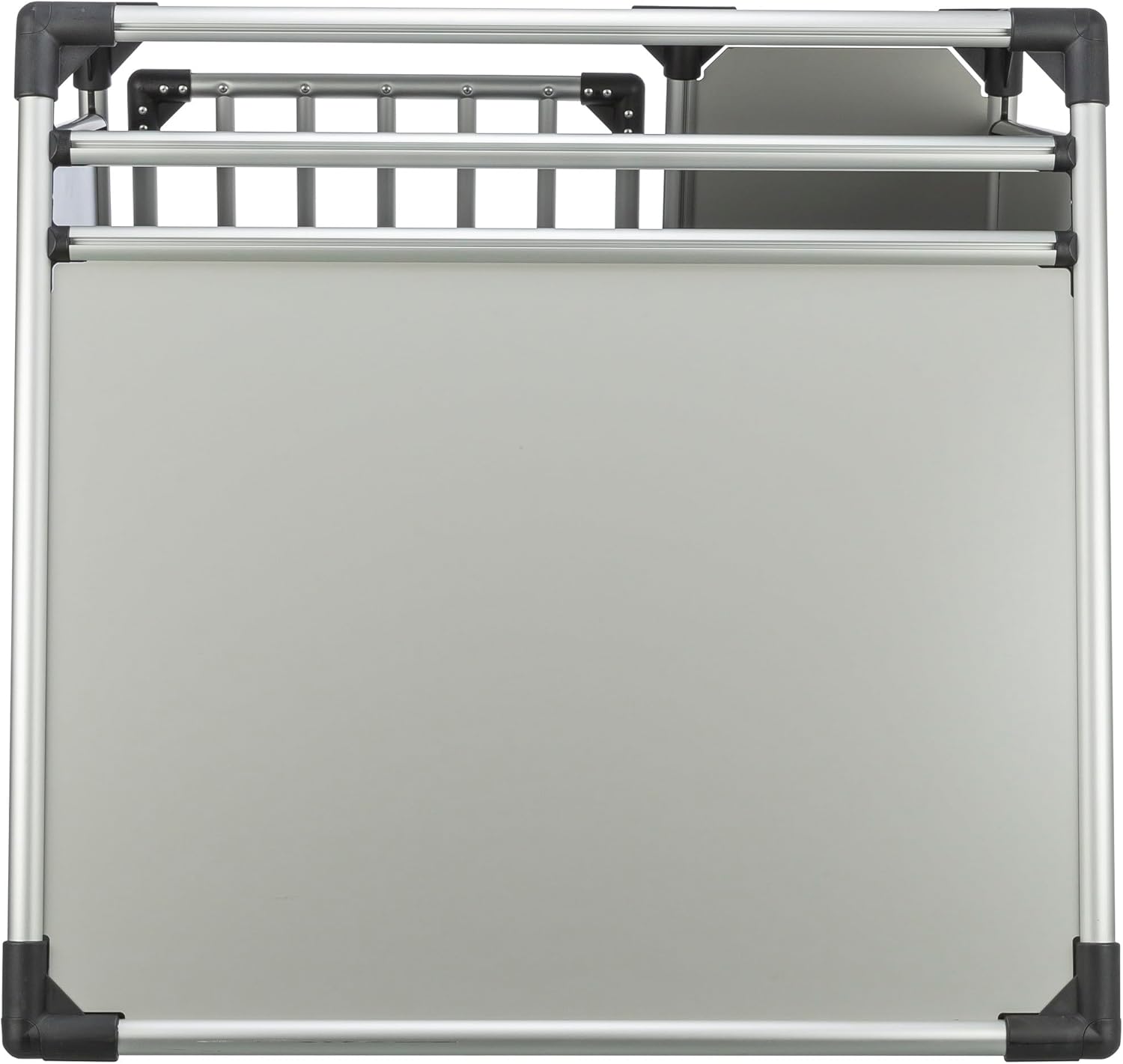 TRIXIE Hunde-Transportbox, Aluminium, L: 92 x 64 x 78 cm, grafit, rutschfste Liegematte, Klettleiste am Boden, Sicherheitsverschluss, stabil und geruscharm, hochgeschlossene Wnde - 39338