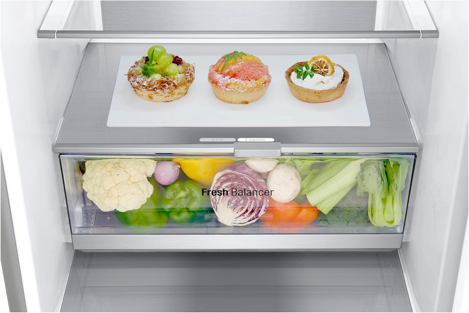 LG GBBW726CPY Fit&Max Kühl-/Gefrierkombination (475 L, Energieklasse C) vollintegrierbar oder freistehend mit FRESHConverter+ und Total No Frost, Silber