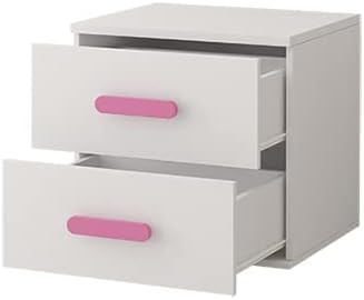 Fabryka Mebli Idźczak Kinderzimmer-Set Jonas I 01 - Schrank, Bett, Wandregal, Kommode, Schreibtisch, Nachttisch - Kleiderschrank - Skandinavischer Stil, Modern Design - Weiß