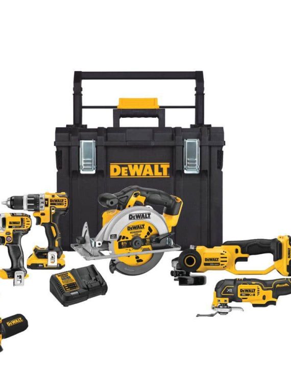 DEWALT 20V MAX Cordless 7 Tool Combo Kit with TOUGHSYSTEM Case, (1) 20V 4.0Ah Battery and (2) 20V 2.0Ah Batteries DCKTS781D2M1
