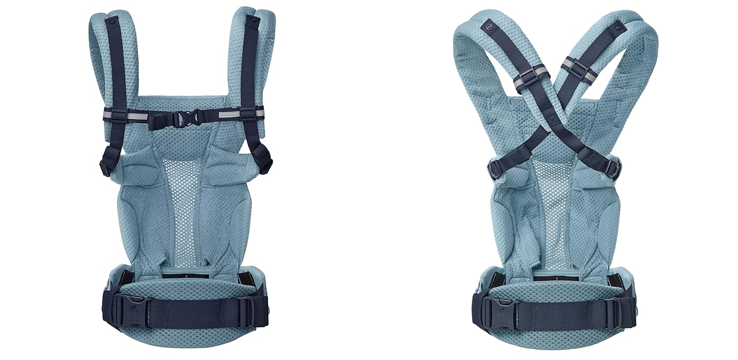 Ergobaby Omni Breeze Babytrage für Neugeborene ab Geburt bis 20kg, 4 Positionen SoftFlex Mesh Ergonomische Babybauchtrage Rückentrage Baby-Tragetasche, Natural Beige