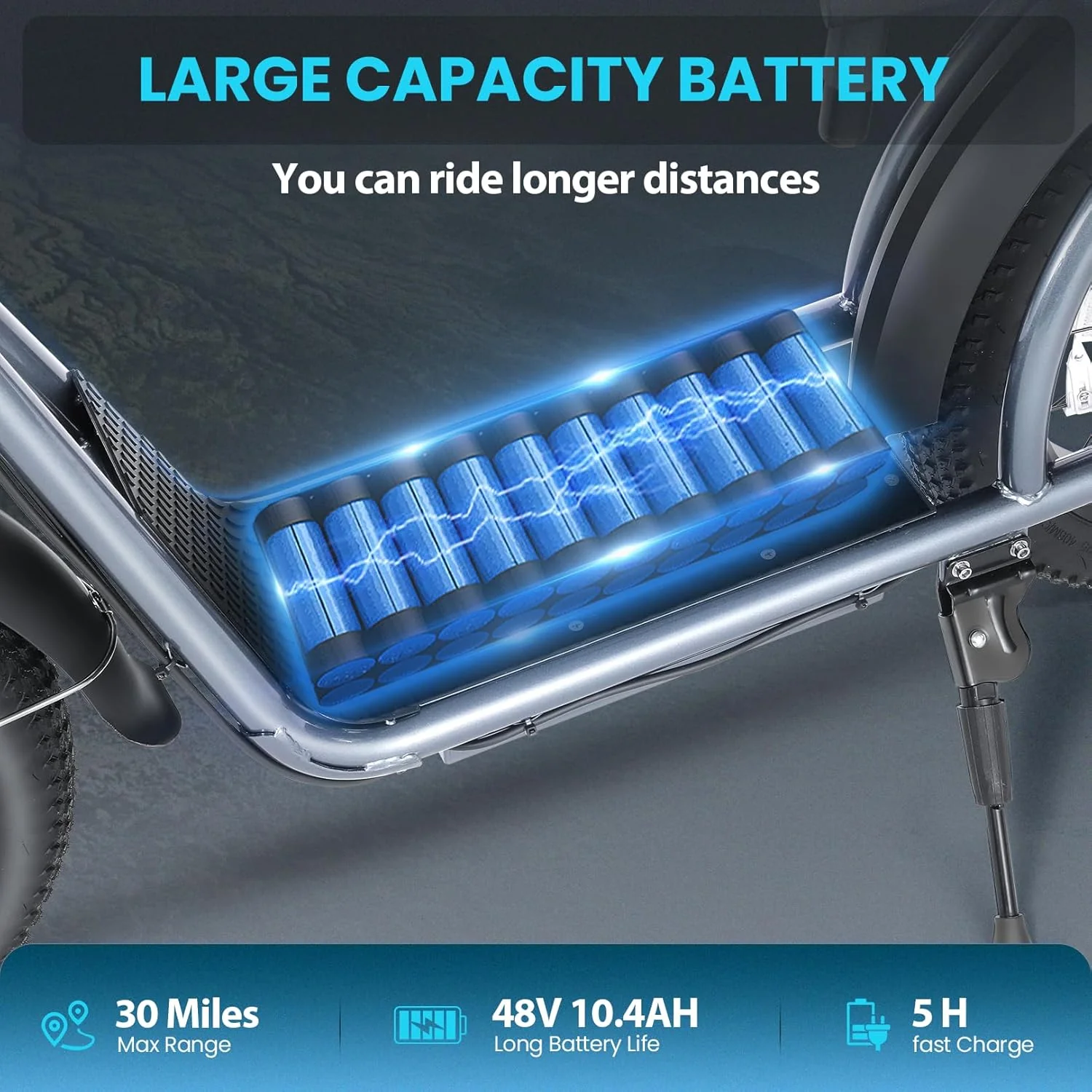 Caroma Peak 800W Foldable Adult Electric Scooter with 20-inch Wide Tires, 48V Battery, Basket, and Adjustable Seat