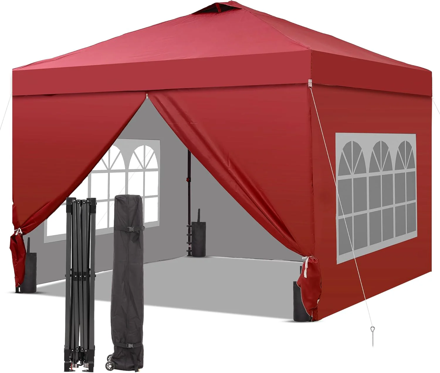 GDY 12x12 Pop Up Canopy Tent with 4 Sidewalls, Easy Set up with One Push Lift Gazebo