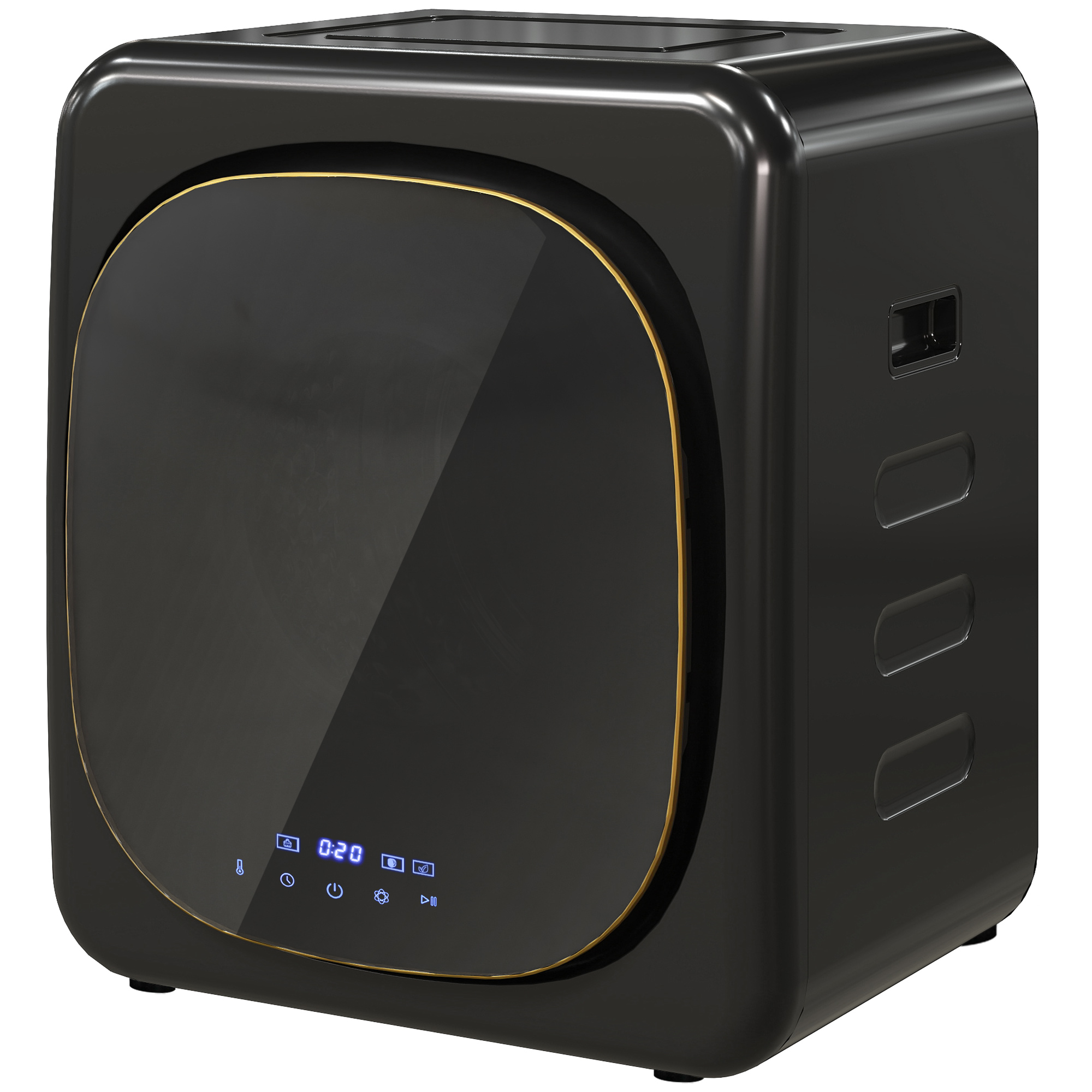 Wasdroger met UV-Desinfectie, Compact Ontwerp, 4 kg Capaciteit, Roestvrijstaal, Zwart