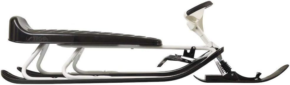 STIGA Erwachsene Schlitten Snowracer Rennrodel King Size GT Lenkschlitten Schwarz/Weiss