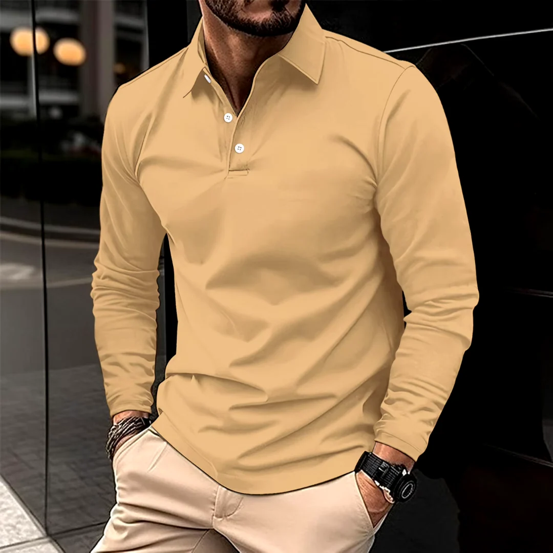 Scott | Herren Langarm-Polohemd mit elegantem Kragen