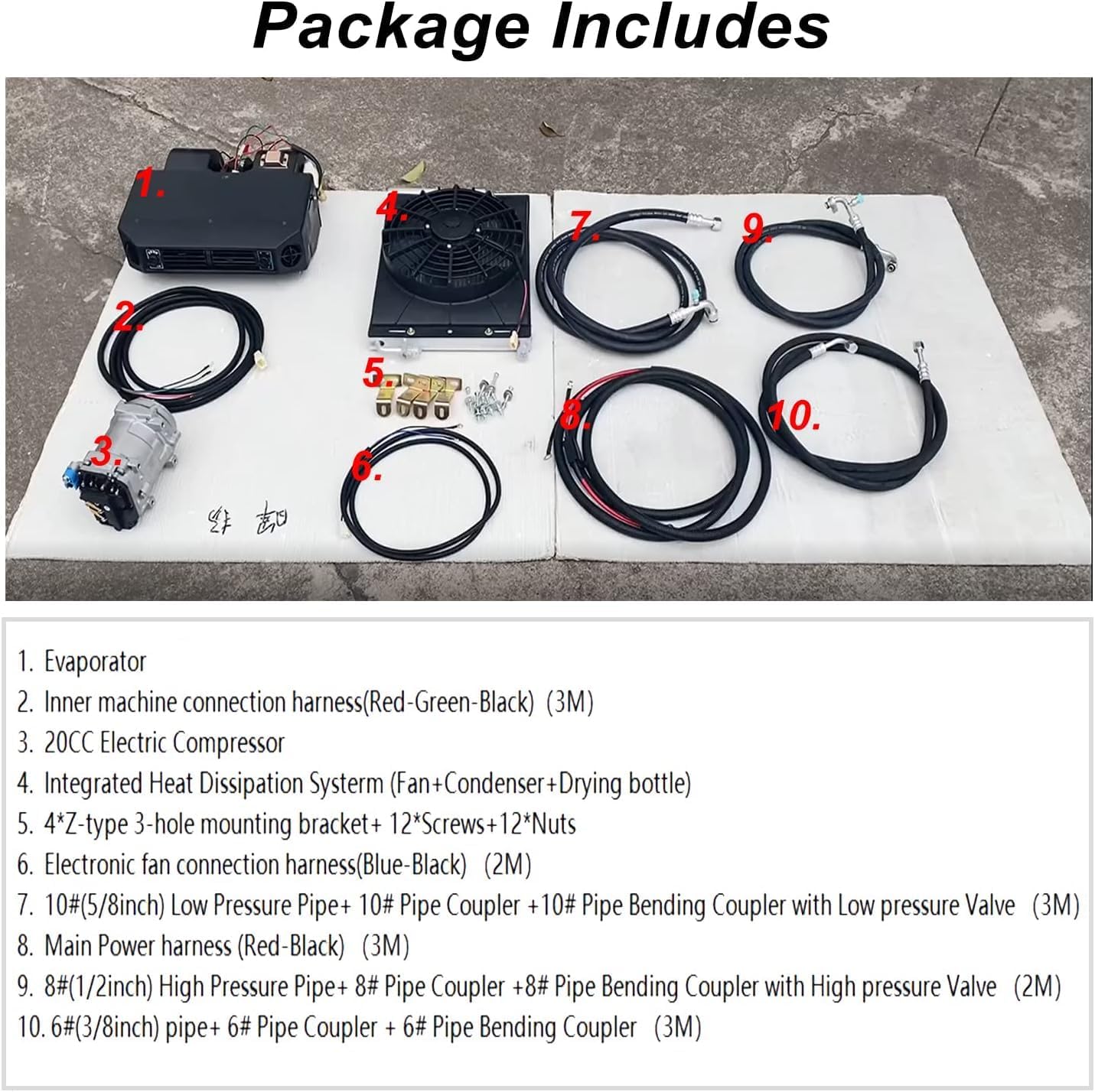 Elektrische Klimaanlage 12 V Unter-Armaturenbrett-Klimatisierungs-Kit 12 Volt Universal-Auto-Klimaanlage Geeignet für Van, Auto, Wohnmobil, LKW, Boot, Bus (nur Kühlung)