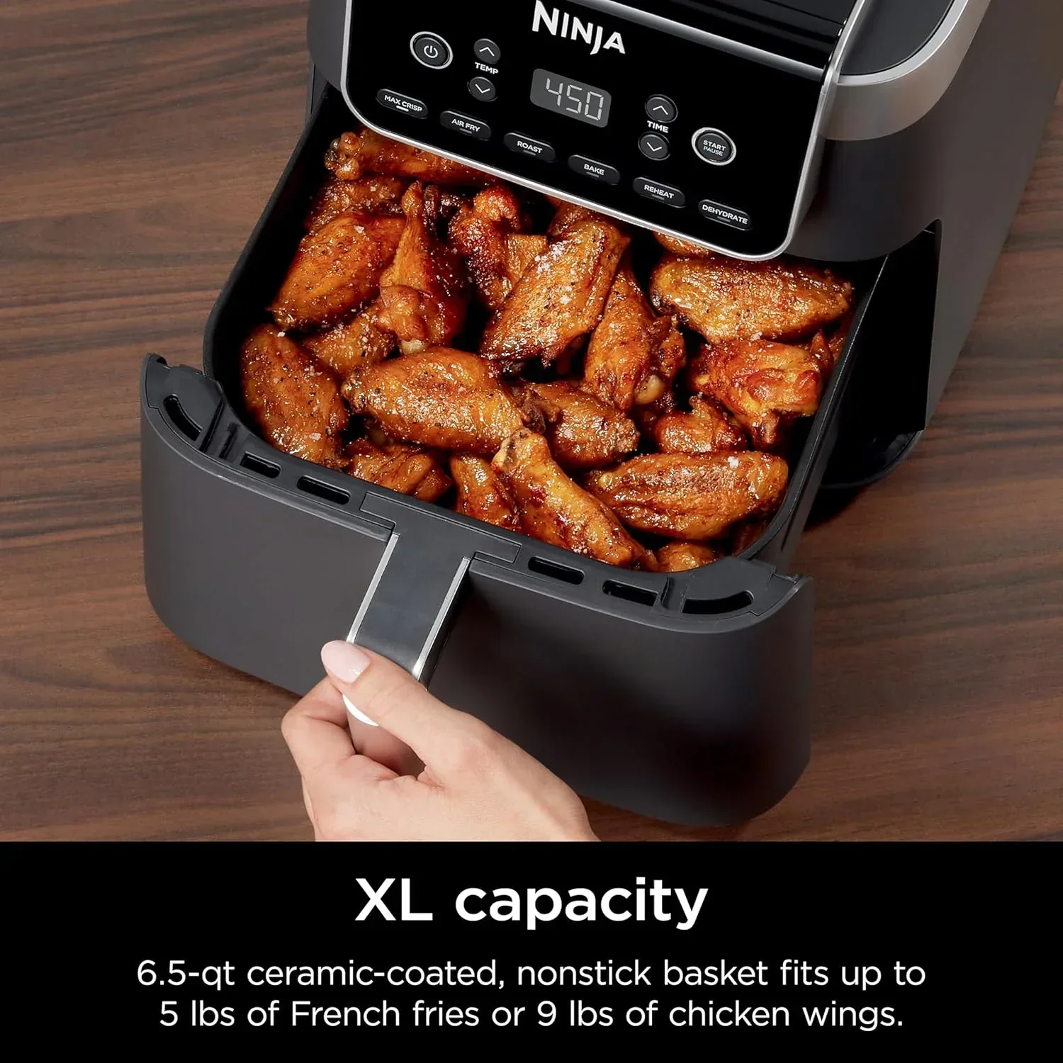 Ninja Air Fryer Pro 5-quart 4-in-1 air fryer that air fries bakes reheats and dehydrates