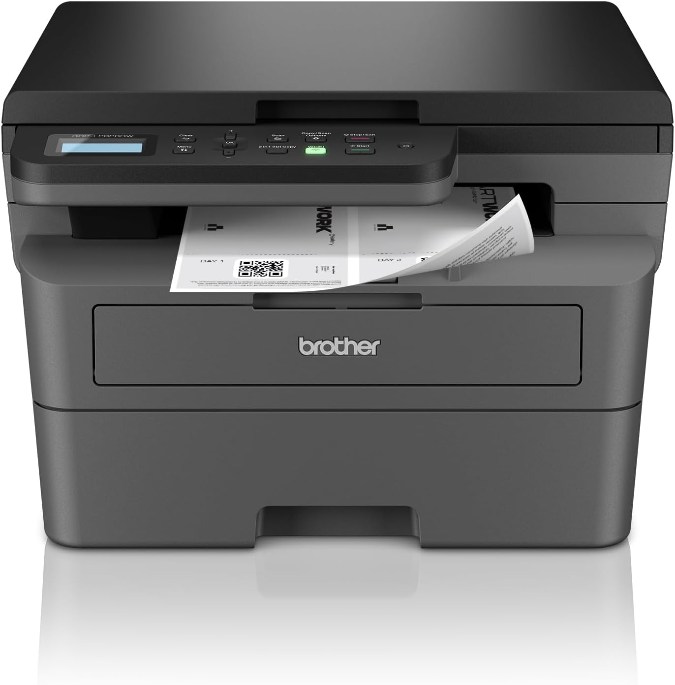 Brother DCP-L2620DW 3-in-1 Monochrom-Laser-Multifunktionsdrucker, 32 ppm, automatischer Duplexdruck, 2-zeiliges LCD-Bedienfeld, USB und 5 GHz WLAN
