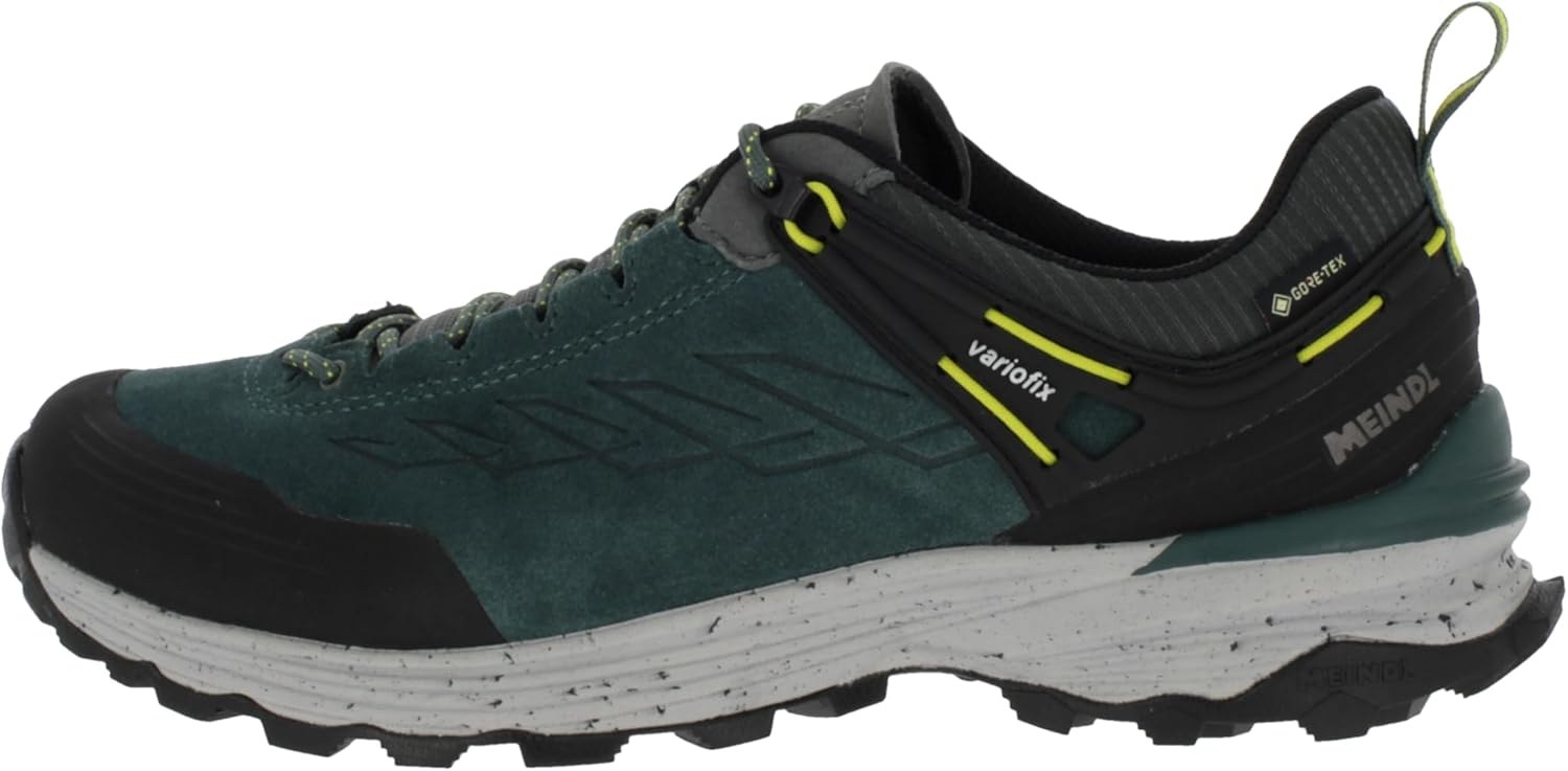 Meindl Wanderhalbschuhe Dallas GTX wasserdichte und leichte Herren Wanderschuhe mit Wildleder und griffiger Laufsohle dunkelgrün/gelb EU 42
