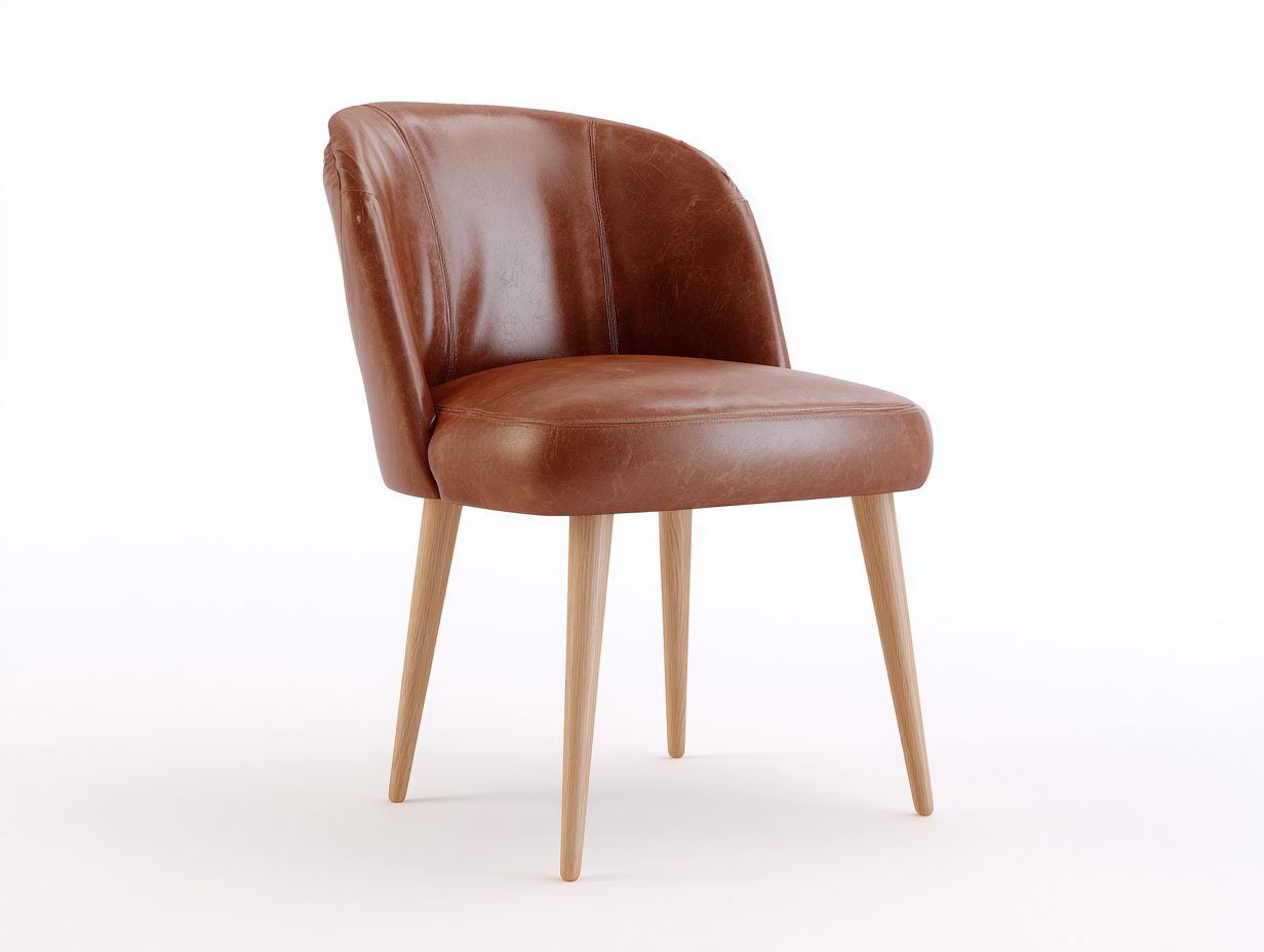Esszimmerstühle Kunstleder Holz 52x58x86 cm Braun Naturholz - Für Esszimmer Küche - Gepolsterter Sitz Ergonomische Rückenlehne - Modernes Design