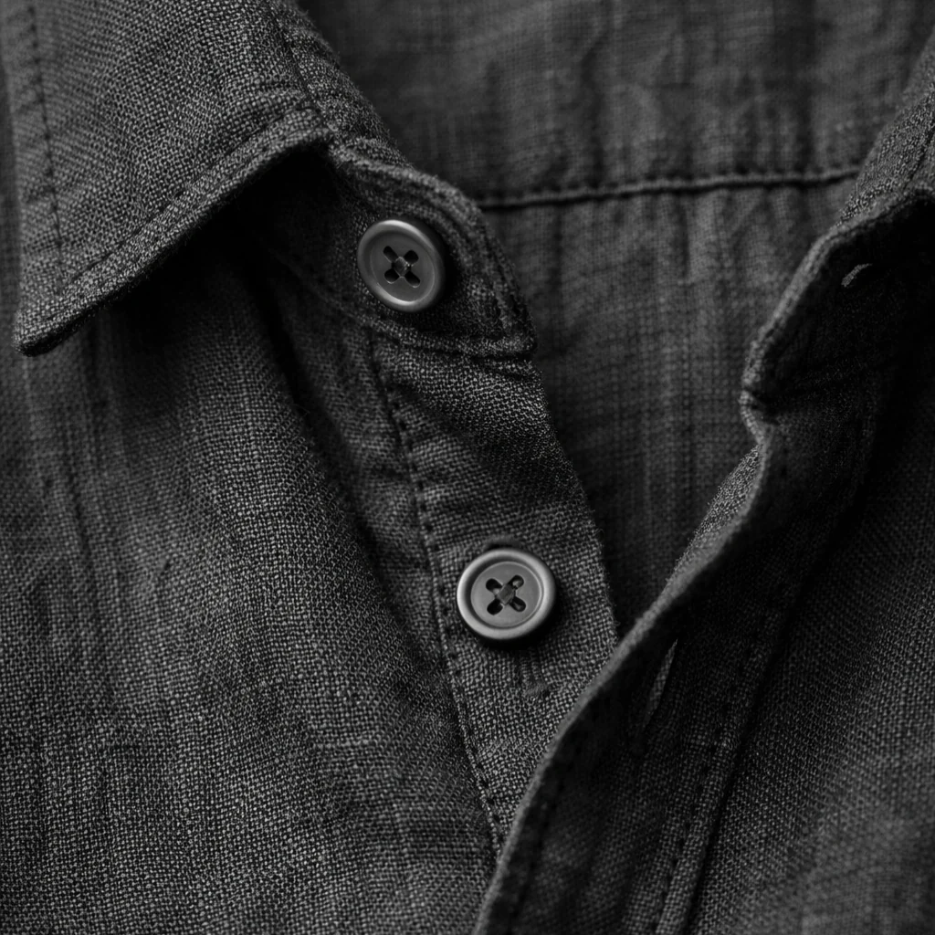Leinen-Sommerhemd �C Button-Down mit Krempel?rmeln f��r Herren