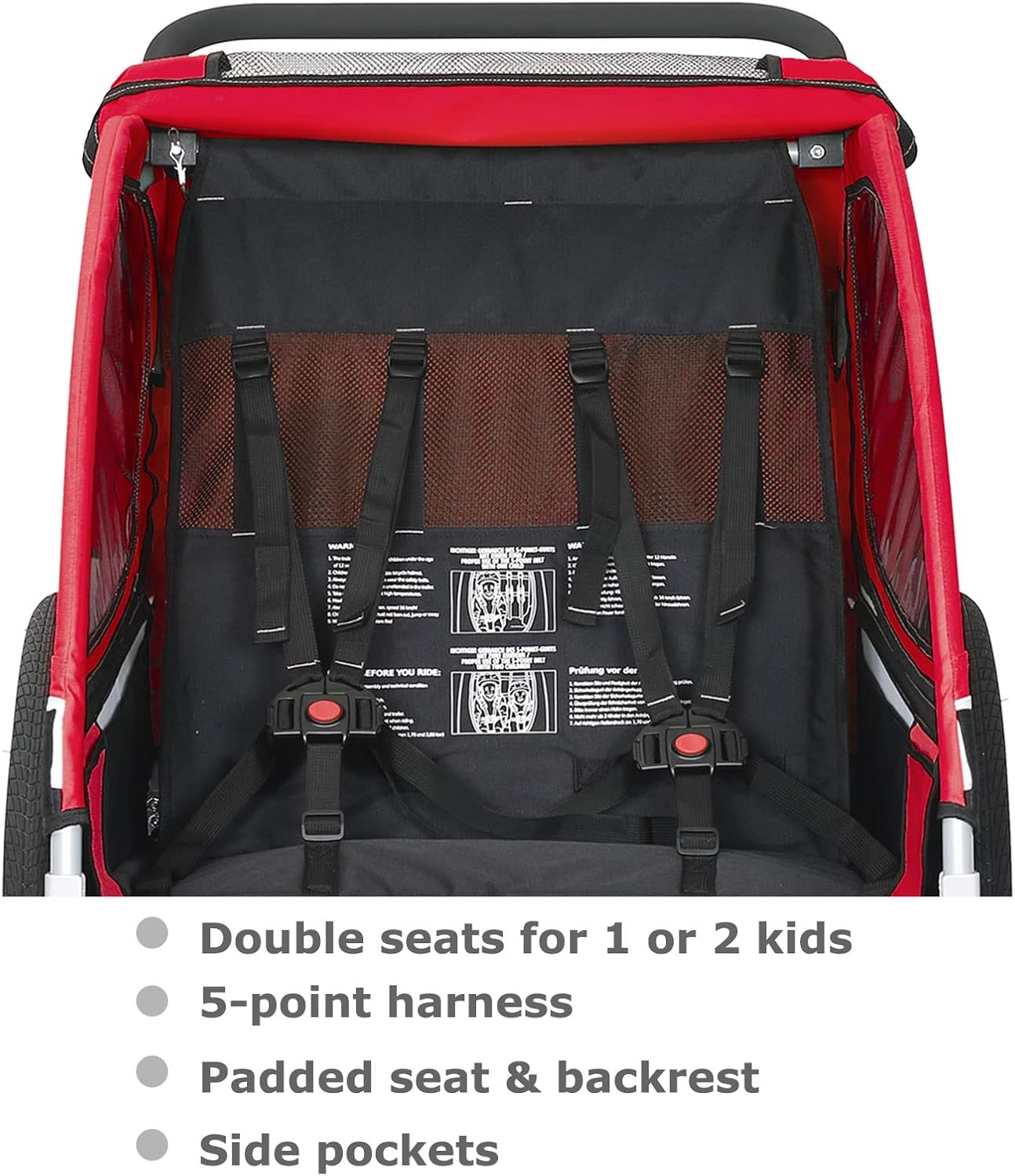 Tiggo S2 Kinderanhänger mit Federung Jogger 2 in 1 Kinder Buggy fahrradanhänger Anhänger 360° Drehbar