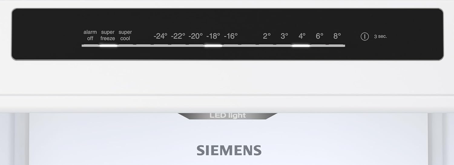 SIEMENS KG39EAICA iQ500 Kühl-Gefrier-Kombination, 201 x 60 cm, 249 L Kühlen + 94 L Gefrieren, LowFrost seltener abtauen, LED-Beleuchtung gleichmige Ausleuchtung, BigBox Platz für groes Gefriergut