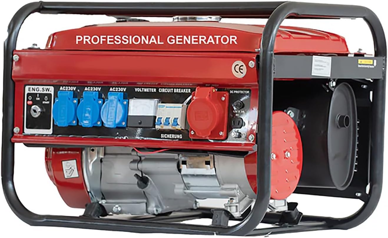 Notstromerzeuger Stromerzeuger Generator Stromgenerator Aggregat 6500W, Luftkühlung, 6,5HP, 4-Takt, 12V, 220, 380V