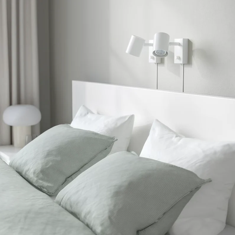 2025 MALM Hoog Bedframe, Wit, 160x200 cm
