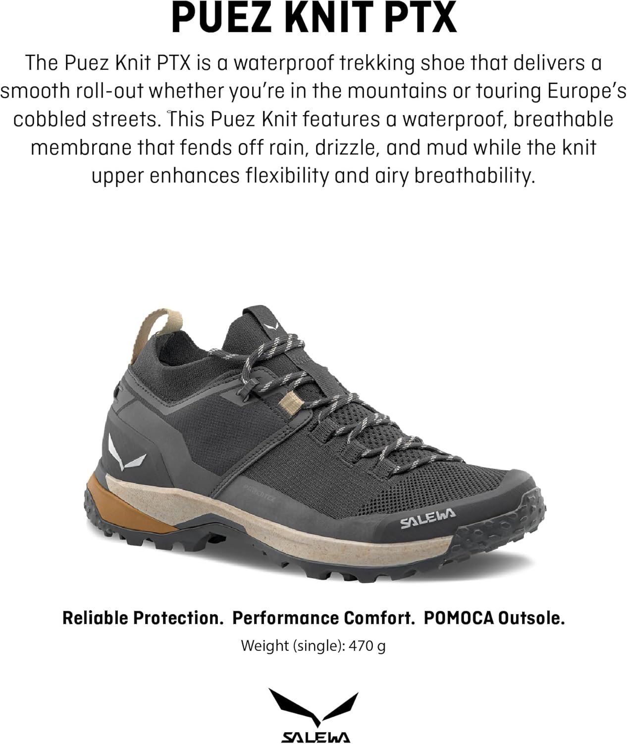 Salewa Herren Puez 2 Knit Powertex Schuhe - Wasserdichter Trailschuh zum Wandern & Trekking