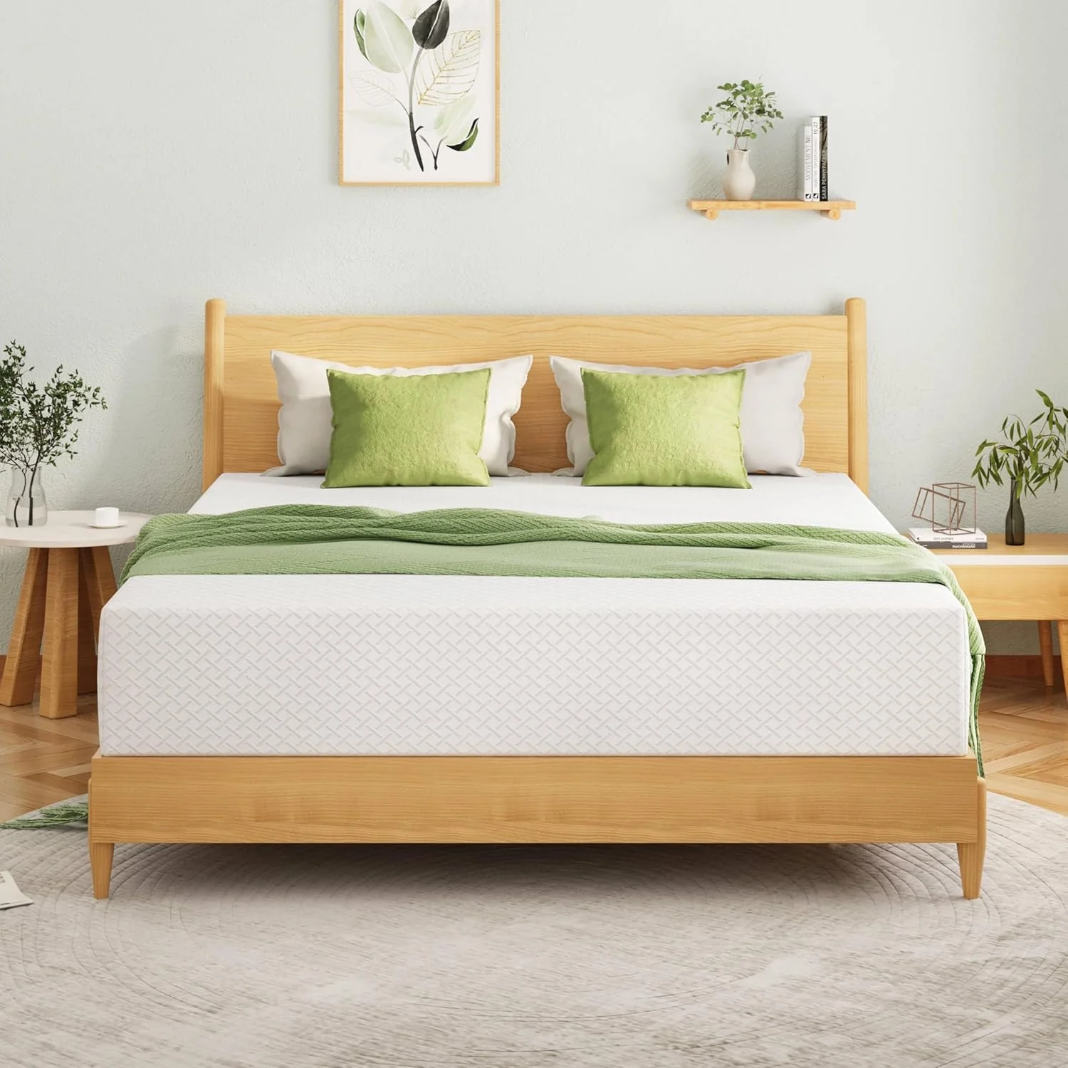 EGOHOME 8 Inch Twin Mattress. Memory Foam Mattress with Cooling Green Tea Gel. Relieve Pressure with Medium Firm Support. CertiPUR-US Certified. 75''L x 38''W. White