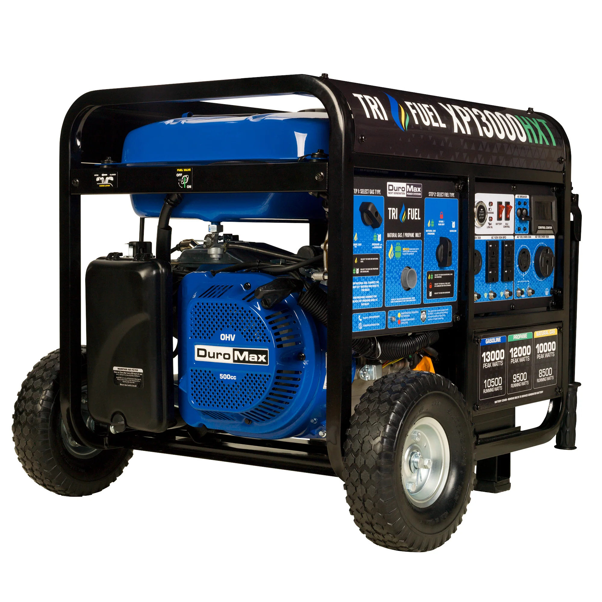 13.000 Watt draagbare drievoudige brandstof HXT generator met CO-alarm