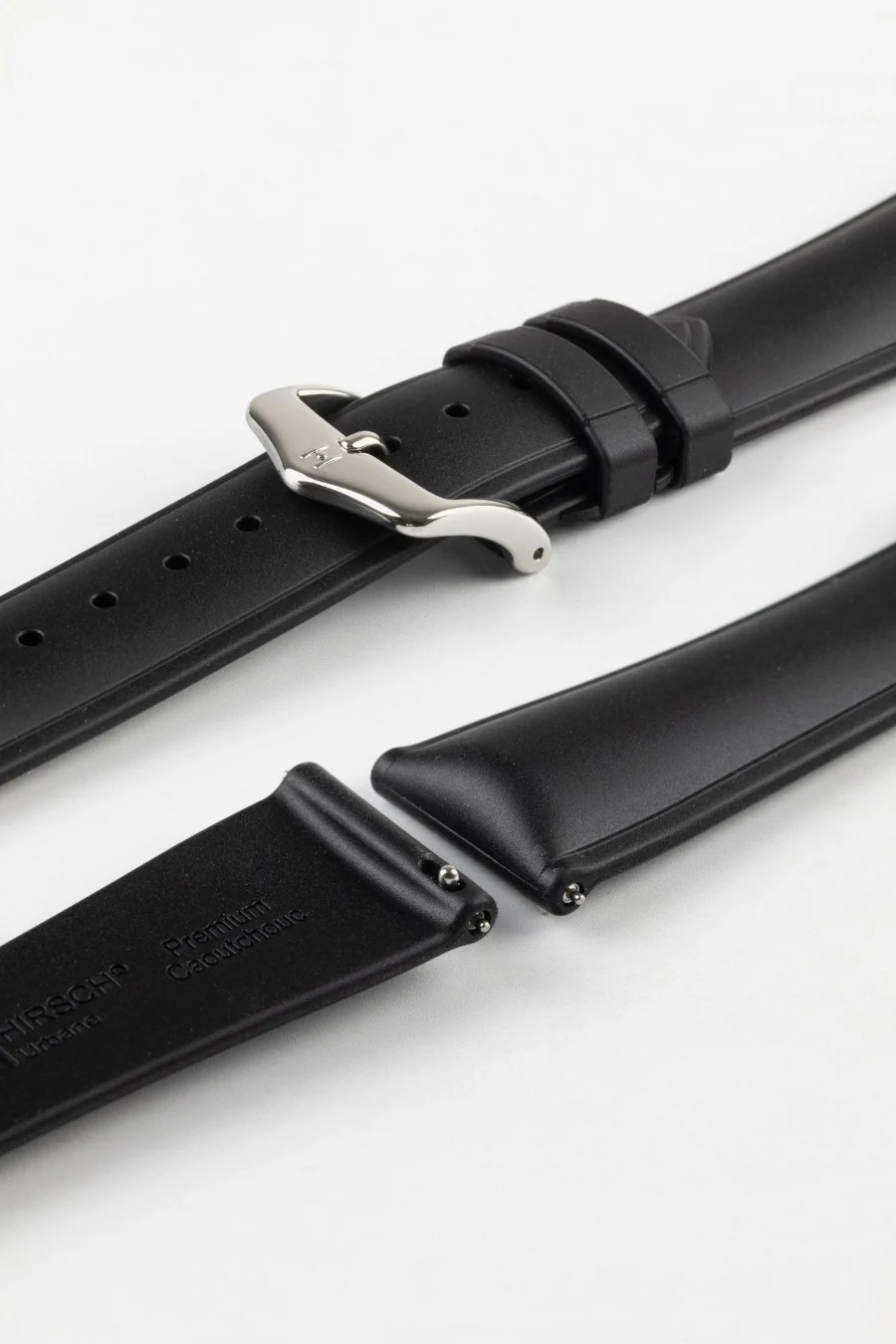 Hirsch URBANE Natural Rubber Watch Strap in BLACK