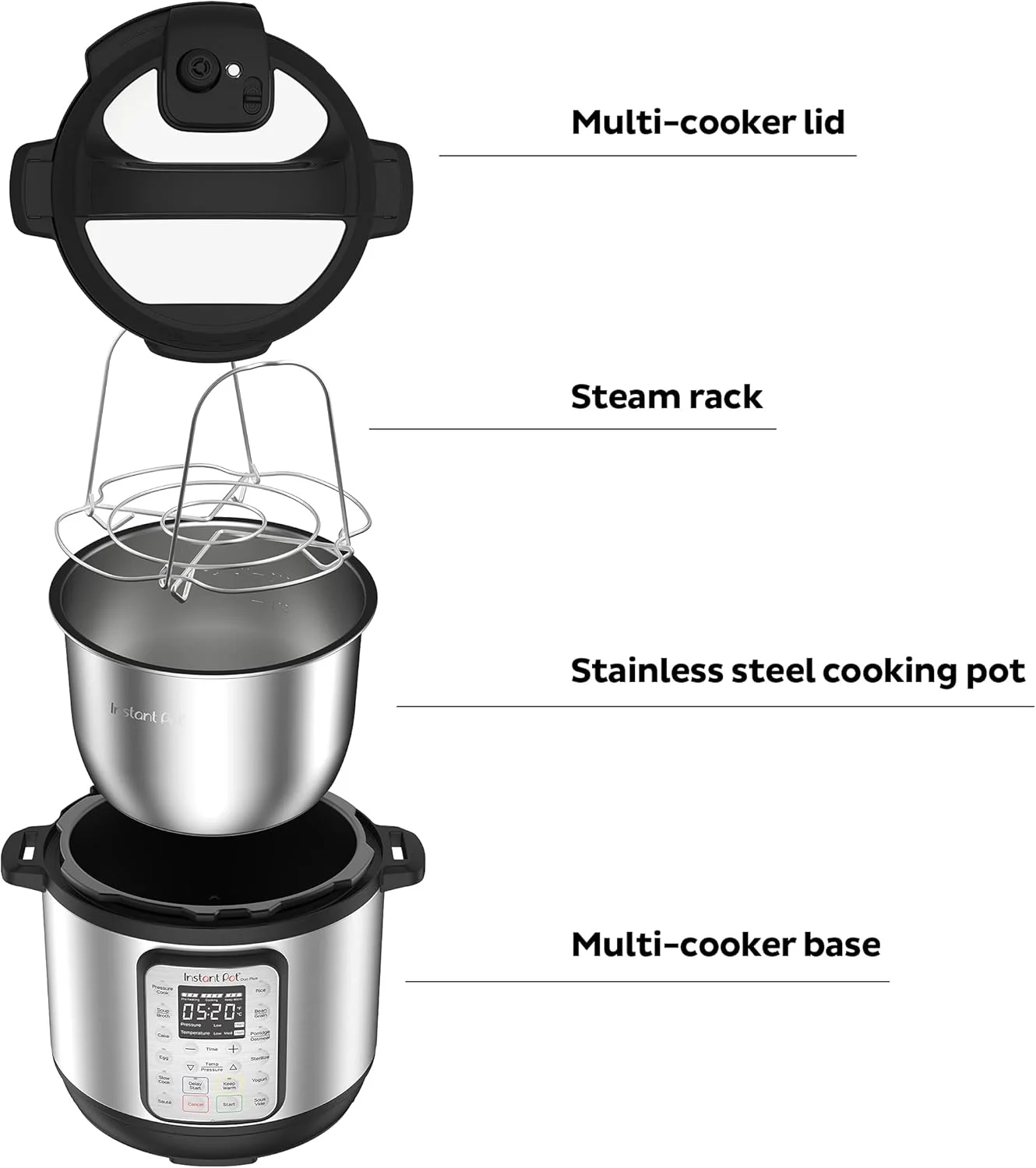 9-in-1 Multicooker. Pressure Cooker. Slow Cook. Rice Maker. Steamer. Saut茅. Yogurt. Warmer & Sterilizer. Includes App With Over 800 Recipes. Stainless Steel. 6 Quarts