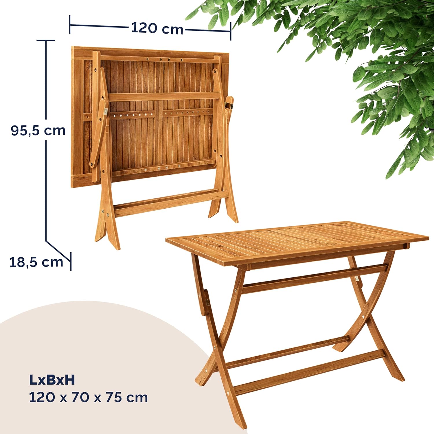 Casaria® Gartenmöbel Set Modell 2026 - NEU: Extra Stabiler Tisch mit umlaufender Verstärkungsleiste 5-teilig aus FSC® Akazienholz, 4 Stühle mit Armlehnen, klappbar für Garten & Balkon