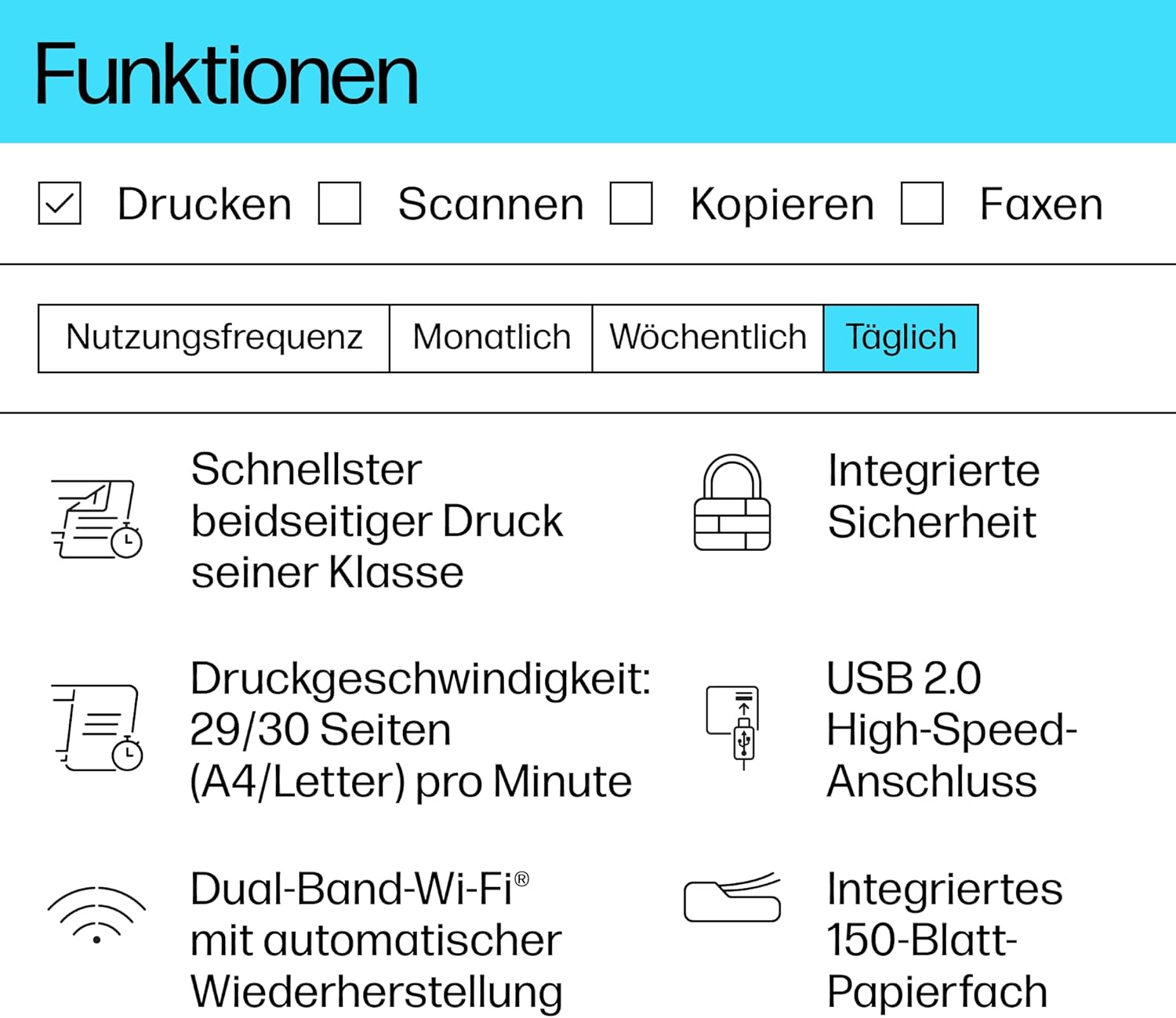 HP LaserJet MFP M235sdw Multifunktions-Laserdrucker Schwarzweiß, Drucken, Kopieren, Scannen, Automat.beidseitiger Druck, Dual-Band Wi-Fi, USB, LAN, HP Smart App, Intelligente Benutzeroberfläche