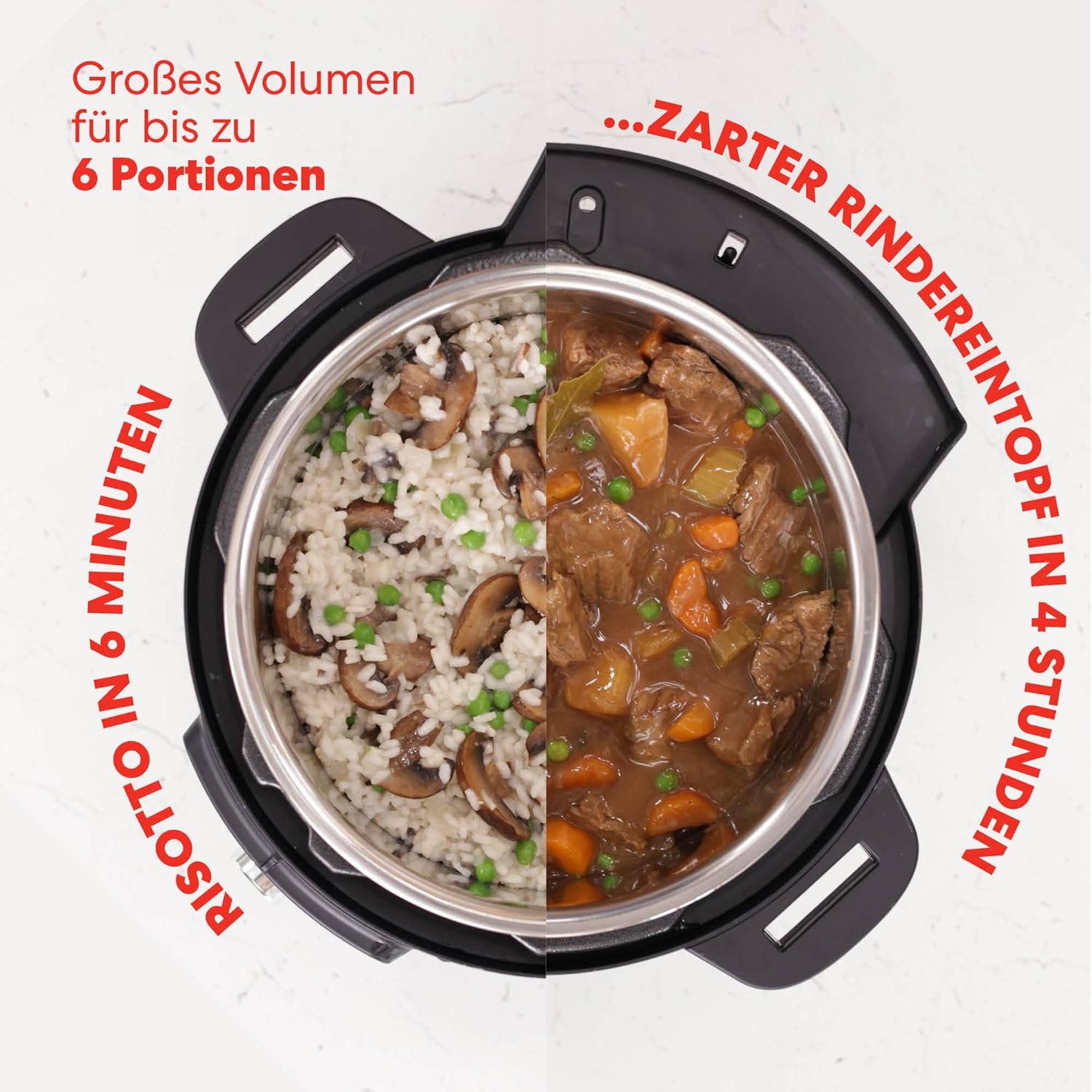 Instant Pot Pro 10-in-1-Elektro-Multikocher 1200 W, 5,7 L – Schnellkochtopf, Schongarer, Reiskocher, Dampfgarer, Sautierpfanne, Sterilisator, Joghurtbereiter, Sous Vide Gert – Schwarzer Edelstahl