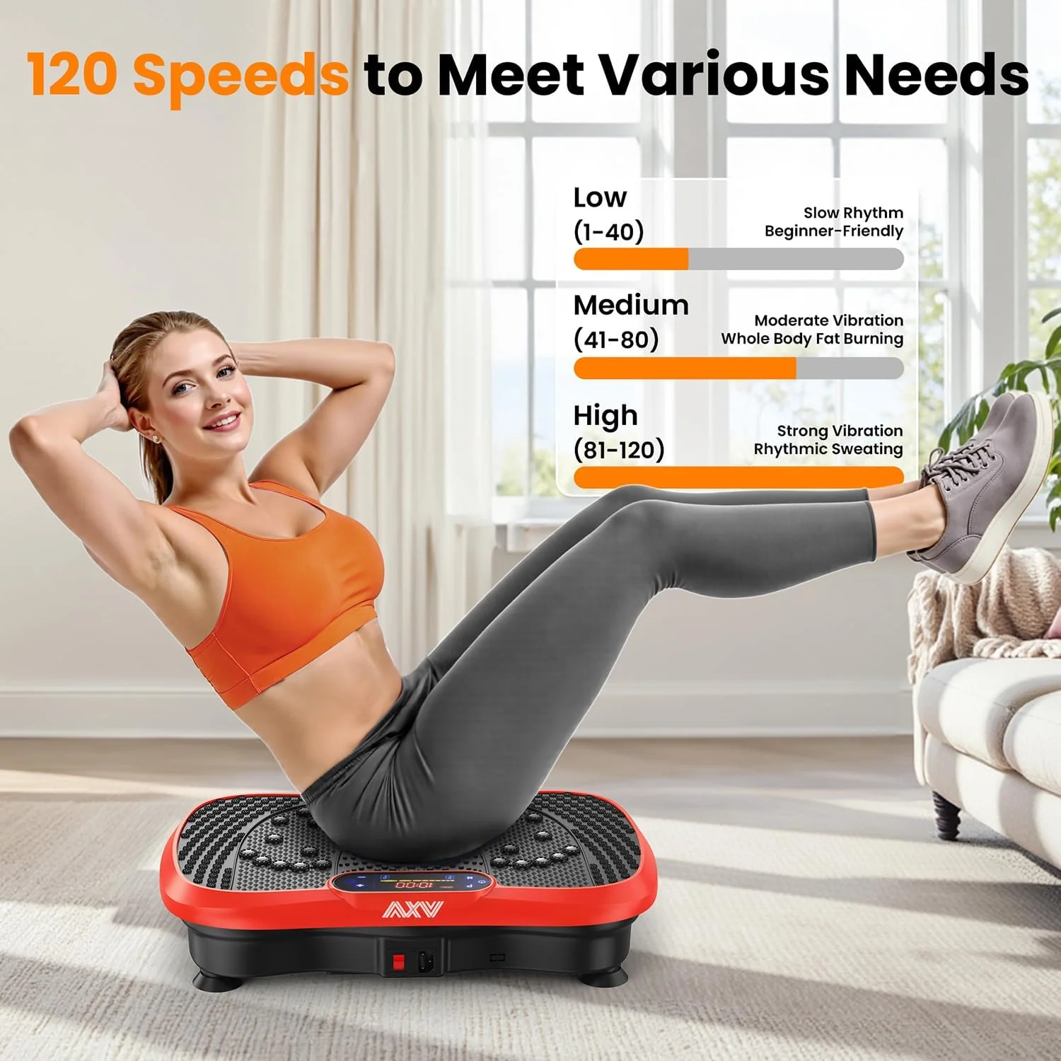 AXV Vibration Plate Fitness Platform Trainer Suitable for men and women to lose weight and burn fat at the gym