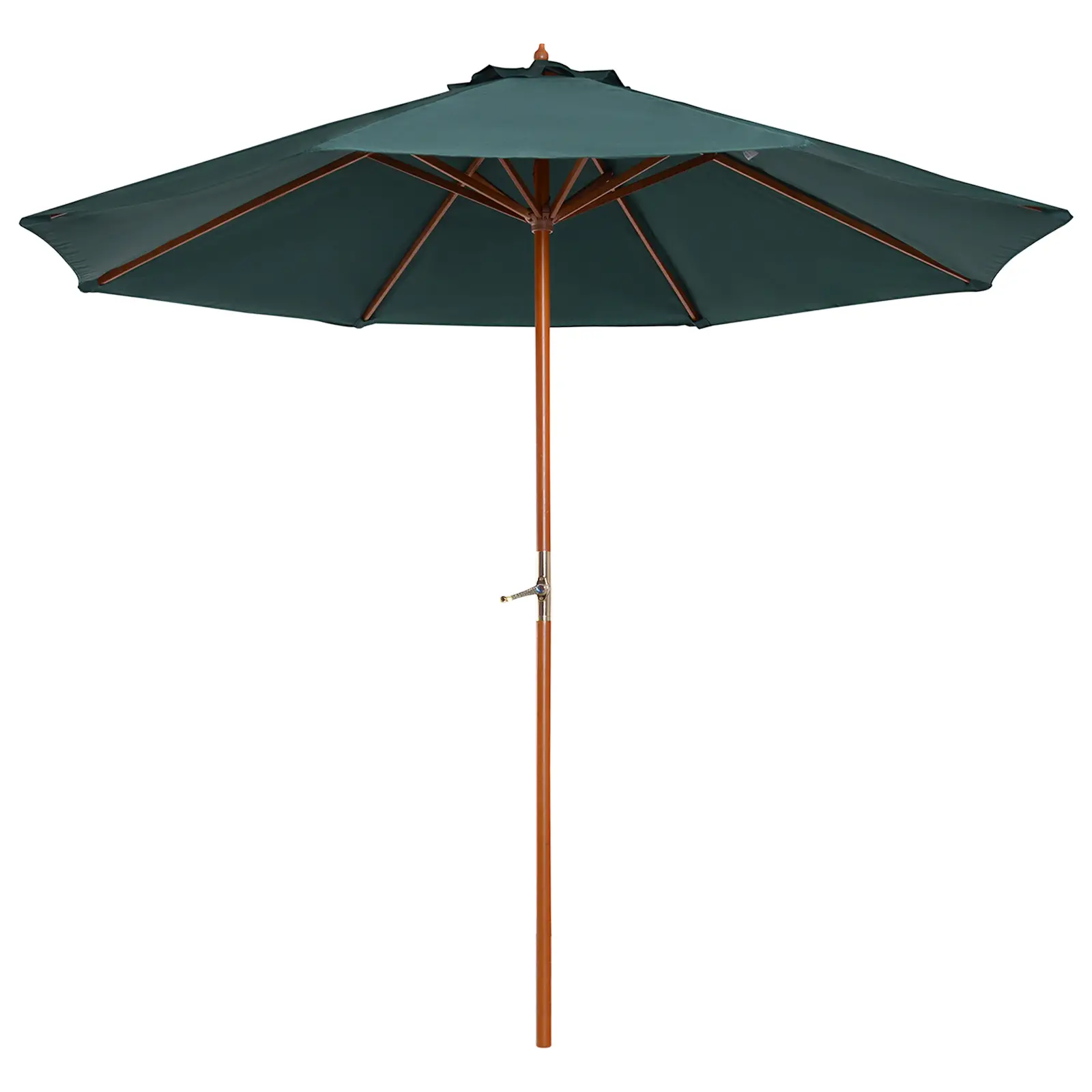 Outsunny parasol tuin UV-bestendig handzwengel populierenhout