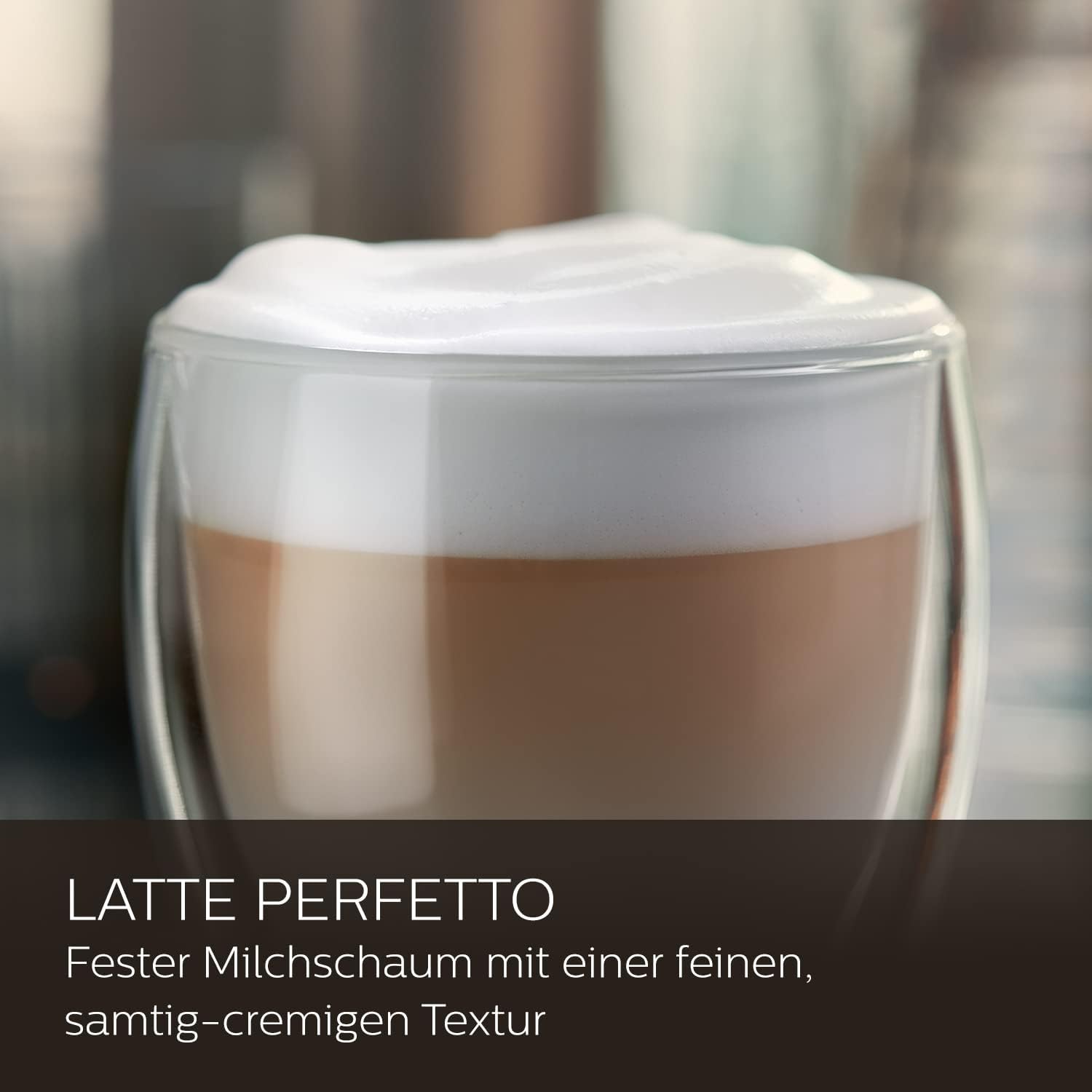 Saeco GranAroma Kaffeevollautomat mit 14 Kaffeespezialitäten, intuitives Farbdisplay, 4 Benutzerprofile, Keramikmahlwerk, Edelstahl-Schwarz (SM6585/00)