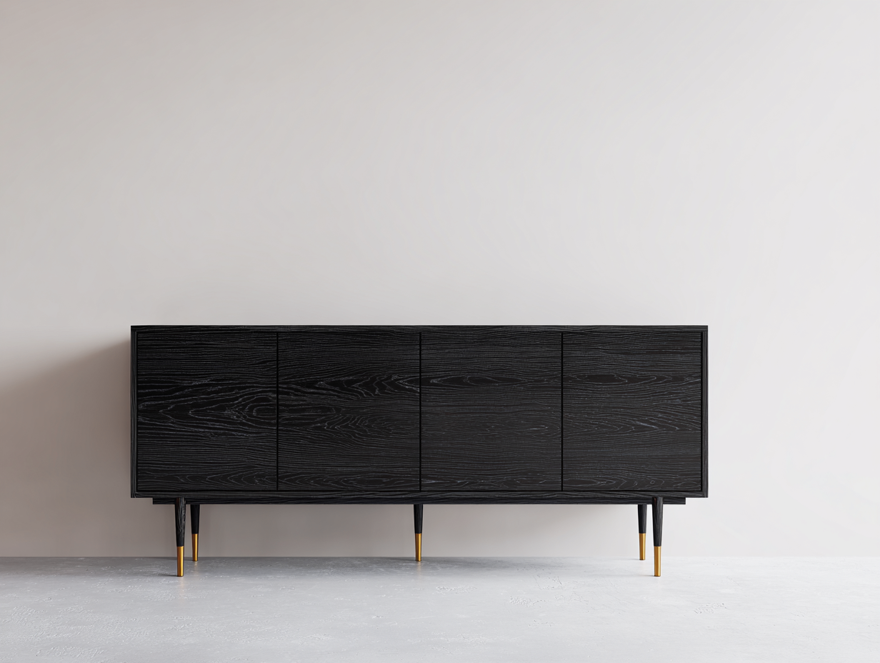Dielenschrank Holz 185x40x82 cm - Schwarz - moderner Flurschrank geeignet für Diele und Eingangsbereich