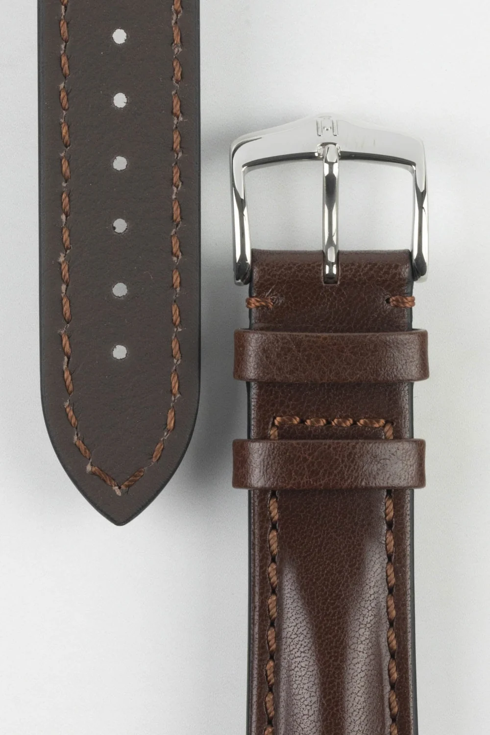 Hirsch LUCCA Tuscan Leather Watch Strap in BROWN