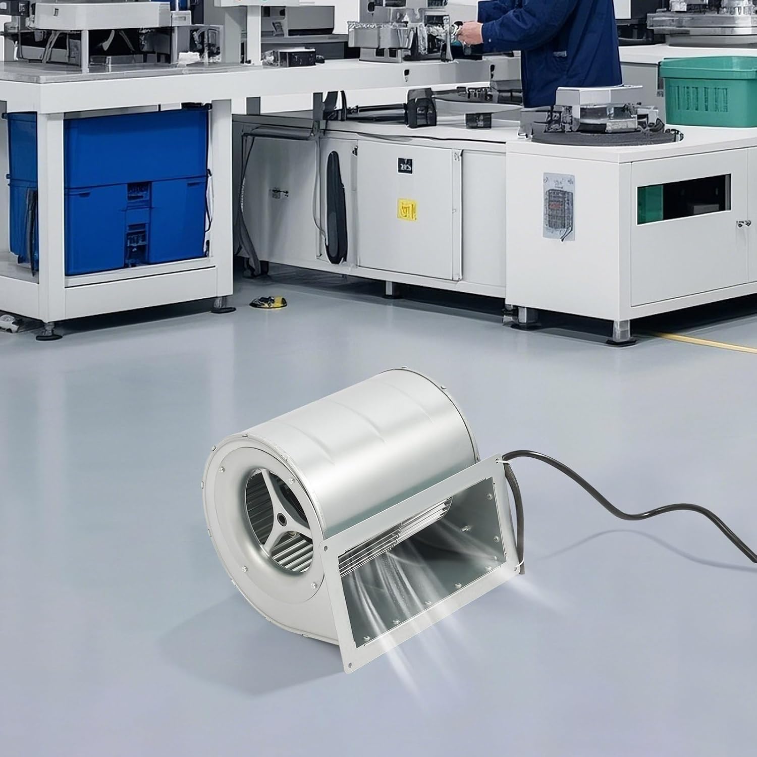 Zentrifugalgebläse 150W | Doppeleinlass | 1300 U/min | 840 m³/h Luftvolumen | 60 dB | Stahl verzinkt | Für Lüftung, Staubabsaugung, Kühlung | 220V | Mit vorgebohrten Löchern