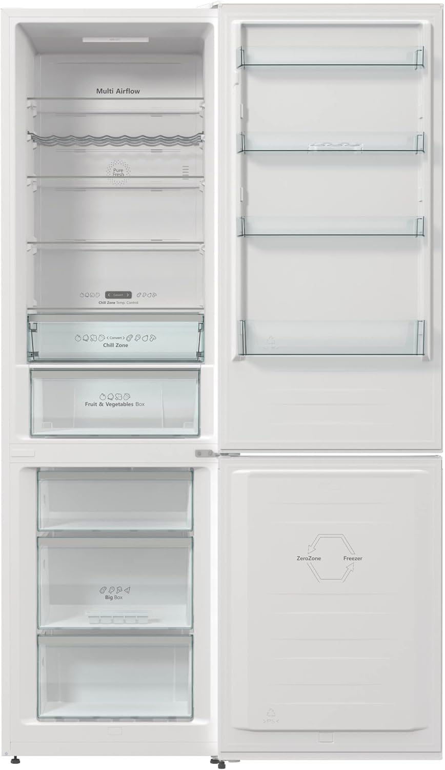 Hisense RB470N4SWC2 - Kühlschrank Premium Combi, No Frost, 2 M hoch, Klasse C, Flaschenhalter, AdaptCool-Technologie, umkehrbare Tür, leise 35 dB,