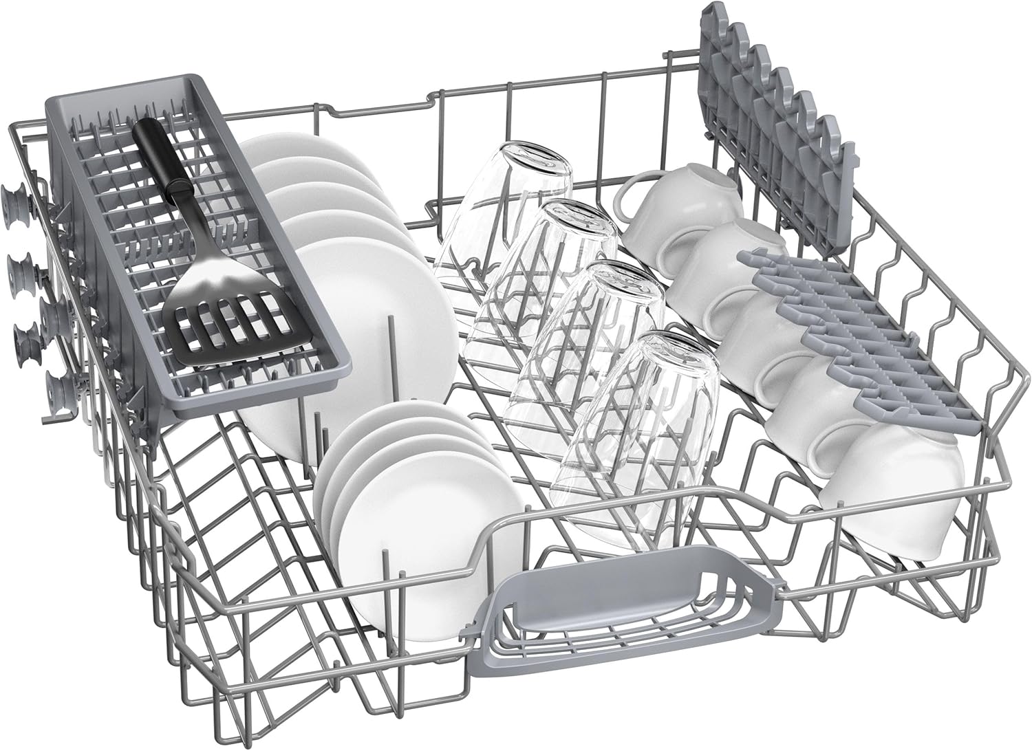 Bosch SMU4ETS08E, Serie 4, Smarter Unterbau-Geschirrspüler 60 cm, Besteckkorb, Spülmaschine mit Programmassistent, besonders Leise, höhenverstellbarer Oberkorb, Automatische Türöffnung, Edelstahl