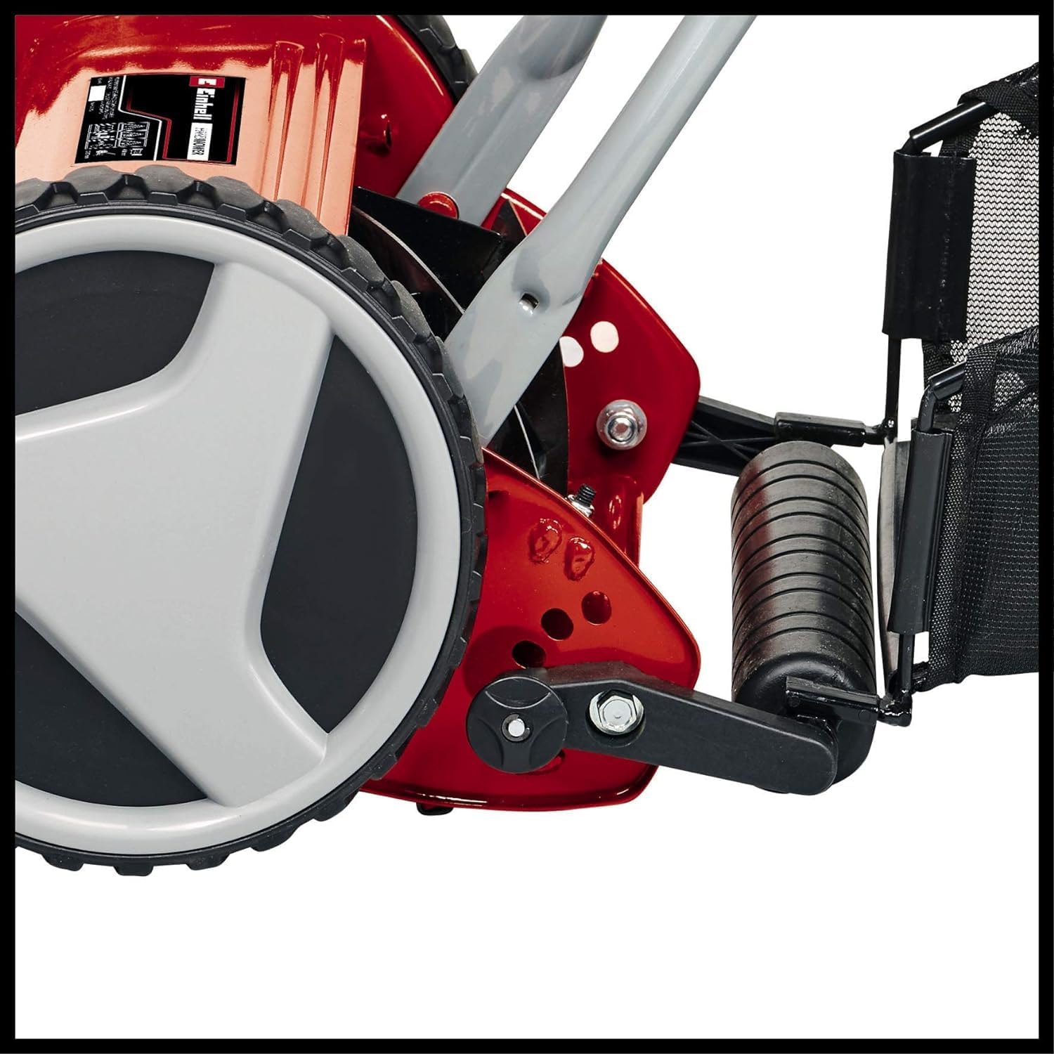 Einhell Hand-Rasenmher GC-HM 400 (bis zu 250 m, 40 cm Schnittbreite, kugelgelagerte Mhspindel mit 5 Stahlmessern, 4-stufige Schnitthheneinstellung 13-37 mm, 27 l-Fangkorb)