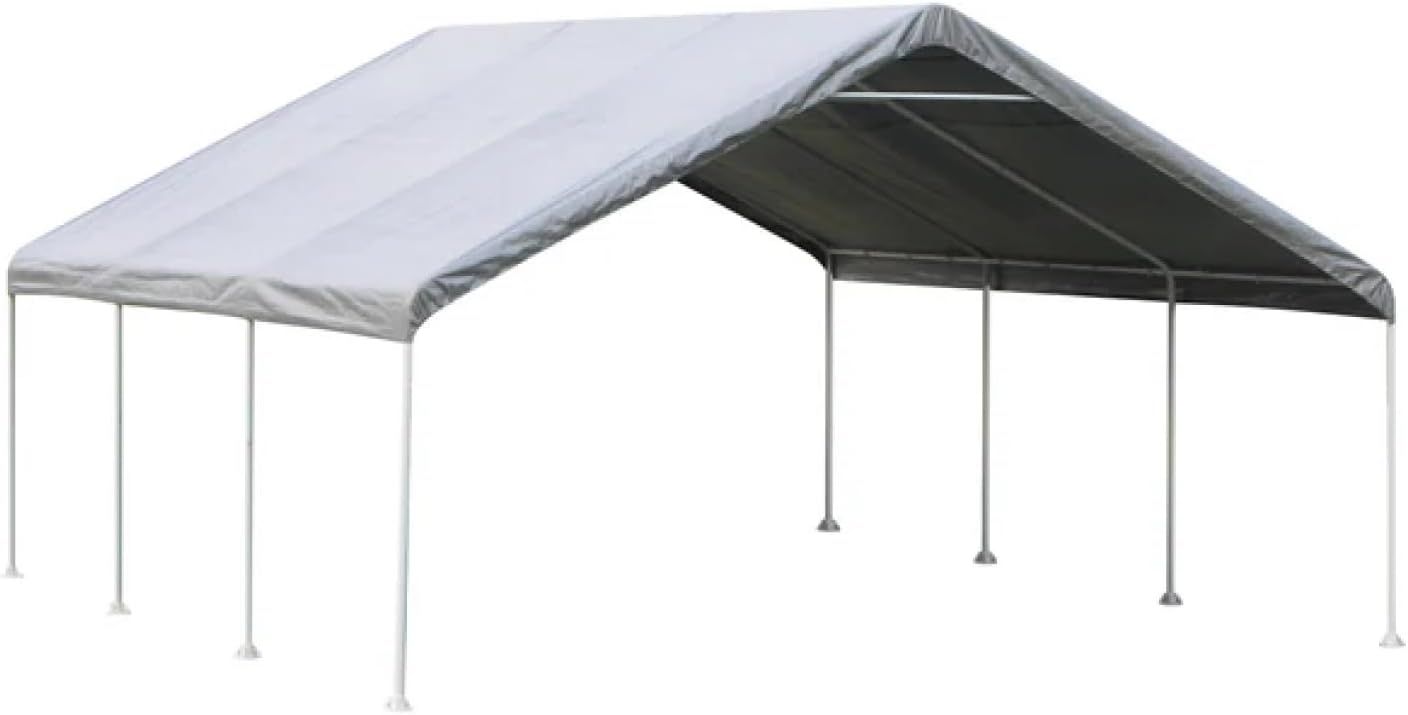 Double Carport Enclosure Kit 18x20 ft - UV Protected & Water-Resistant Shelter