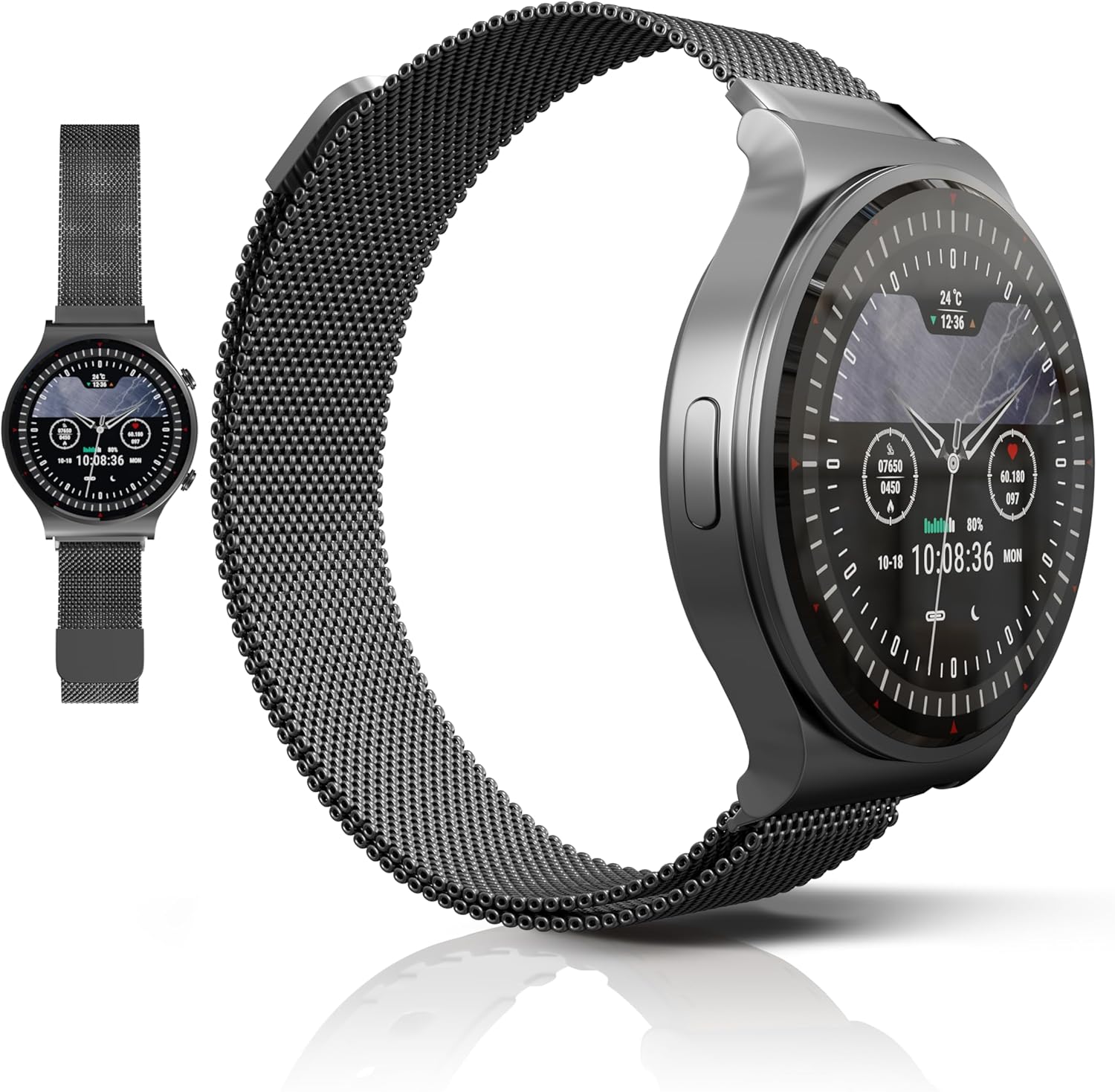 Kardena Care Pro 2 Gesundheitsuhr GPS IP68 wasserdicht für Android und iOS - Smartwatch mit Blutdruckmessung Blutsauerstoffmessung EKG Pulsmesser Vorhofflimmern Schrittzähler - Fitness Tracker
