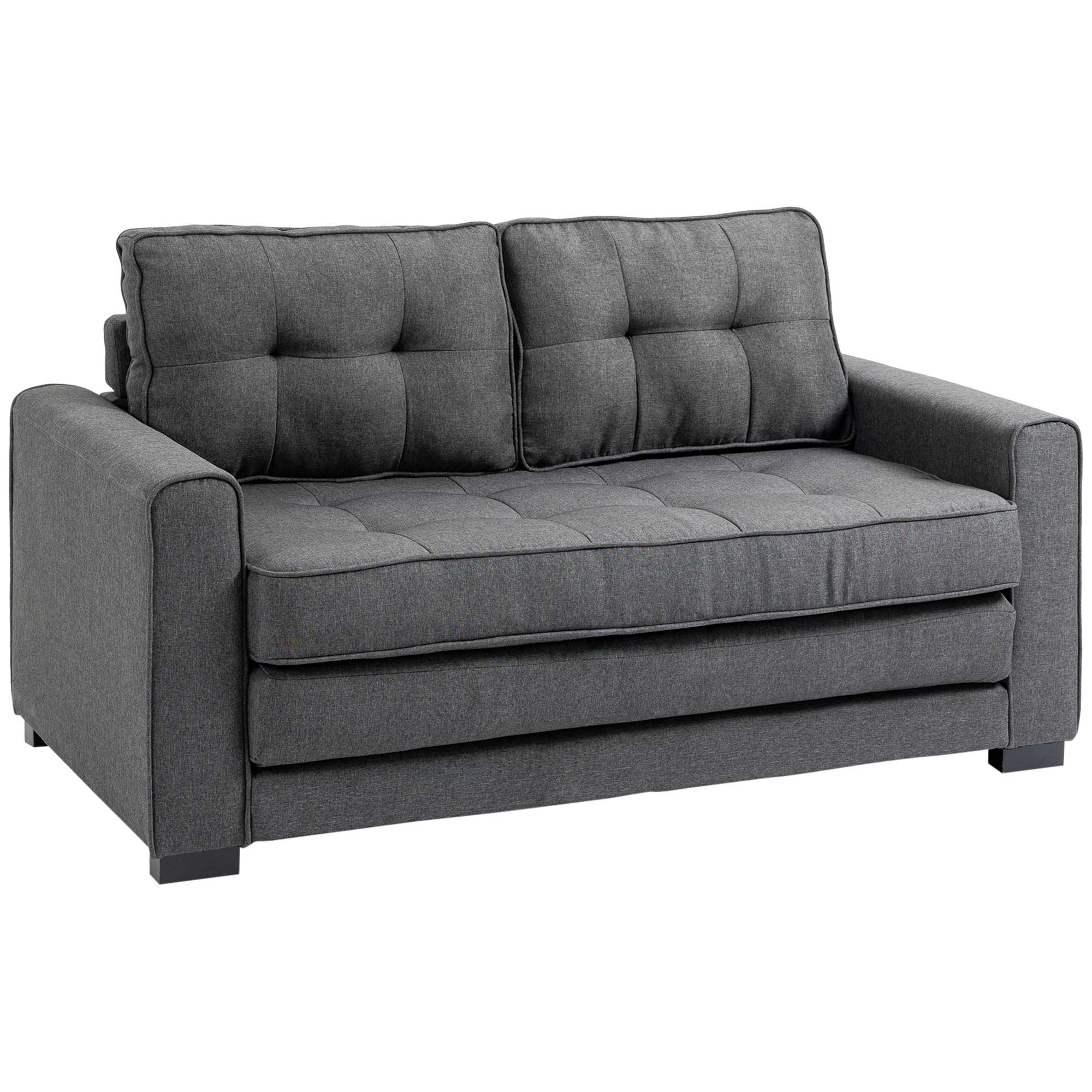Multifunctionele Slaapbank Grijs | Comfortabele 2-Zits Sofa met Slaapfunctie | Ideaal voor Kleine Ruimtes