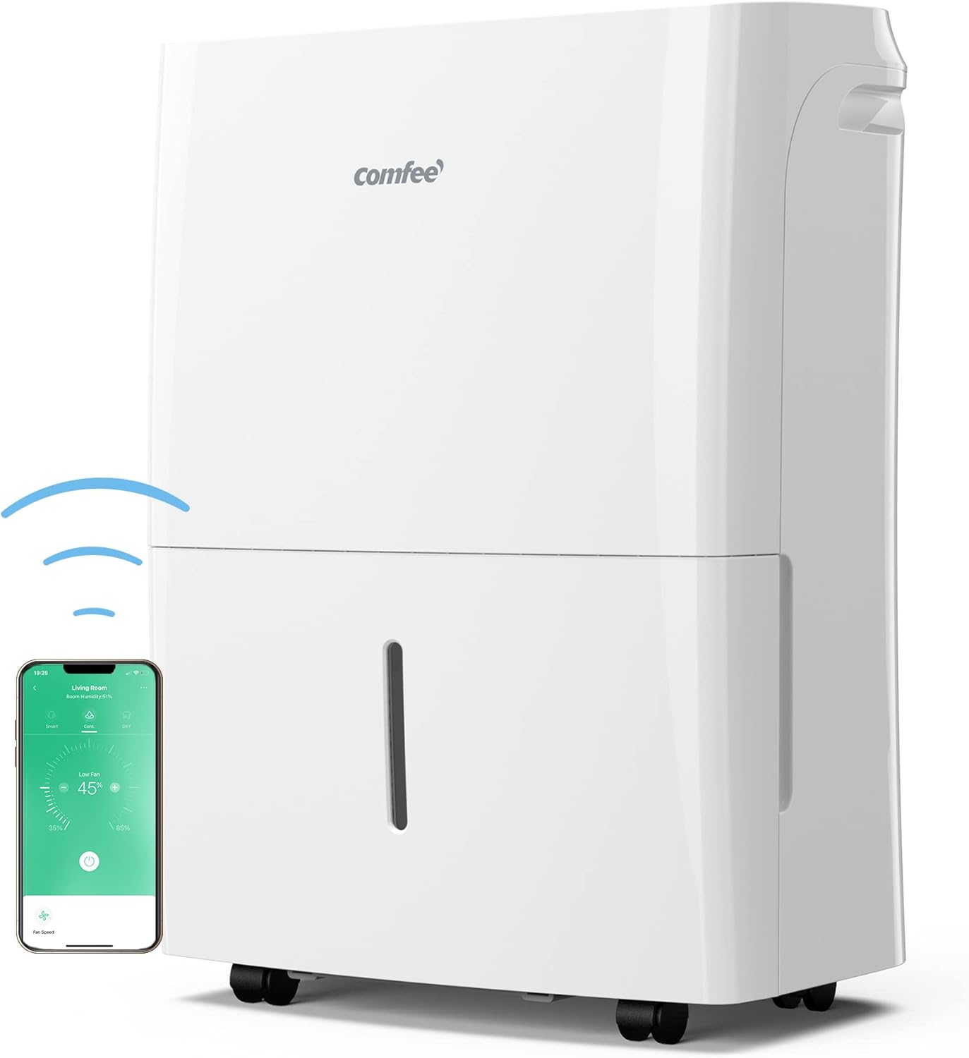 Comfee Luftentfeuchter, 30L/24h, Raumgröße ca. 180m³(80m²), Intelligenter Entfeuchtermodus, 24H Timer, Wassertank 3L, MDDP-30DEN7