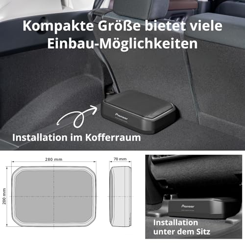 Pioneer Subwoofer attivo TS WX140DA, subwoofer con alloggiamento con potenza massima di 170W, subwoofer 20x13 cm in alloggiamento MDF, nero, potenza di ingresso nominale 50 W, telecomando via cavo : Amazon.it: Elettronica